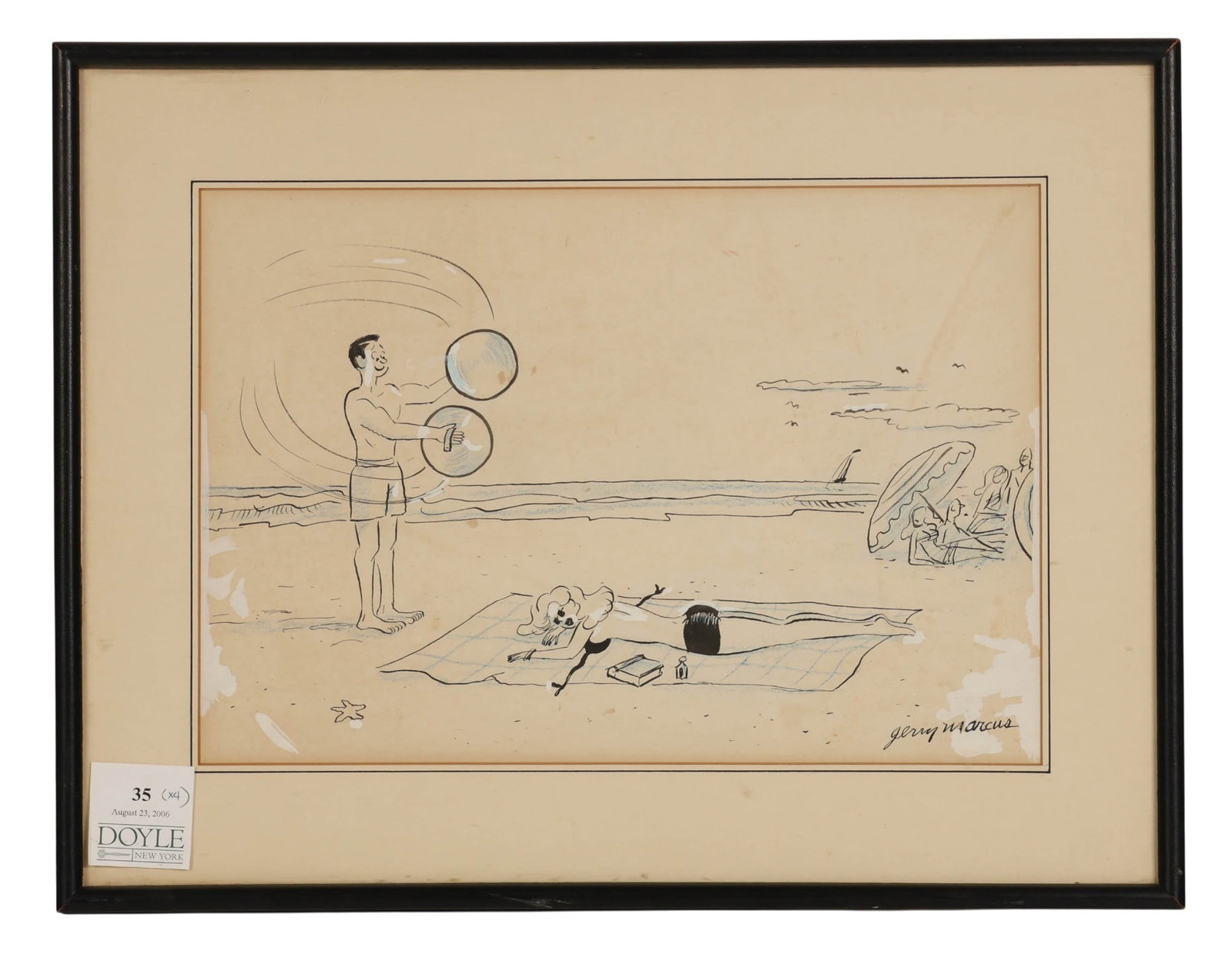Jerry Marcus 1924-2005 Figural Beach Illustration (1 of 7)