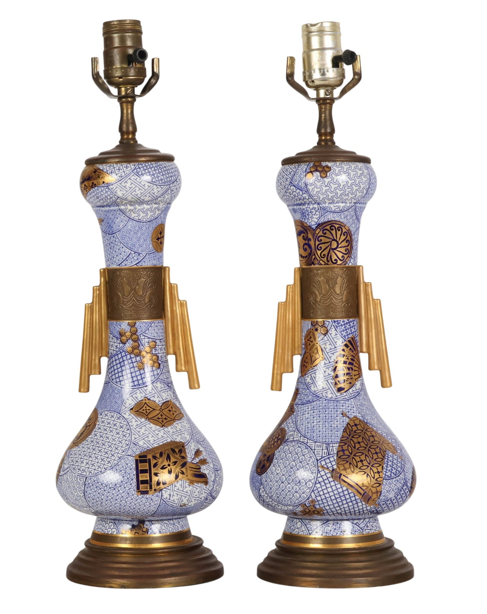 Chinese Style Pair Porcelain Vase Converted Lamps (1 of 6)