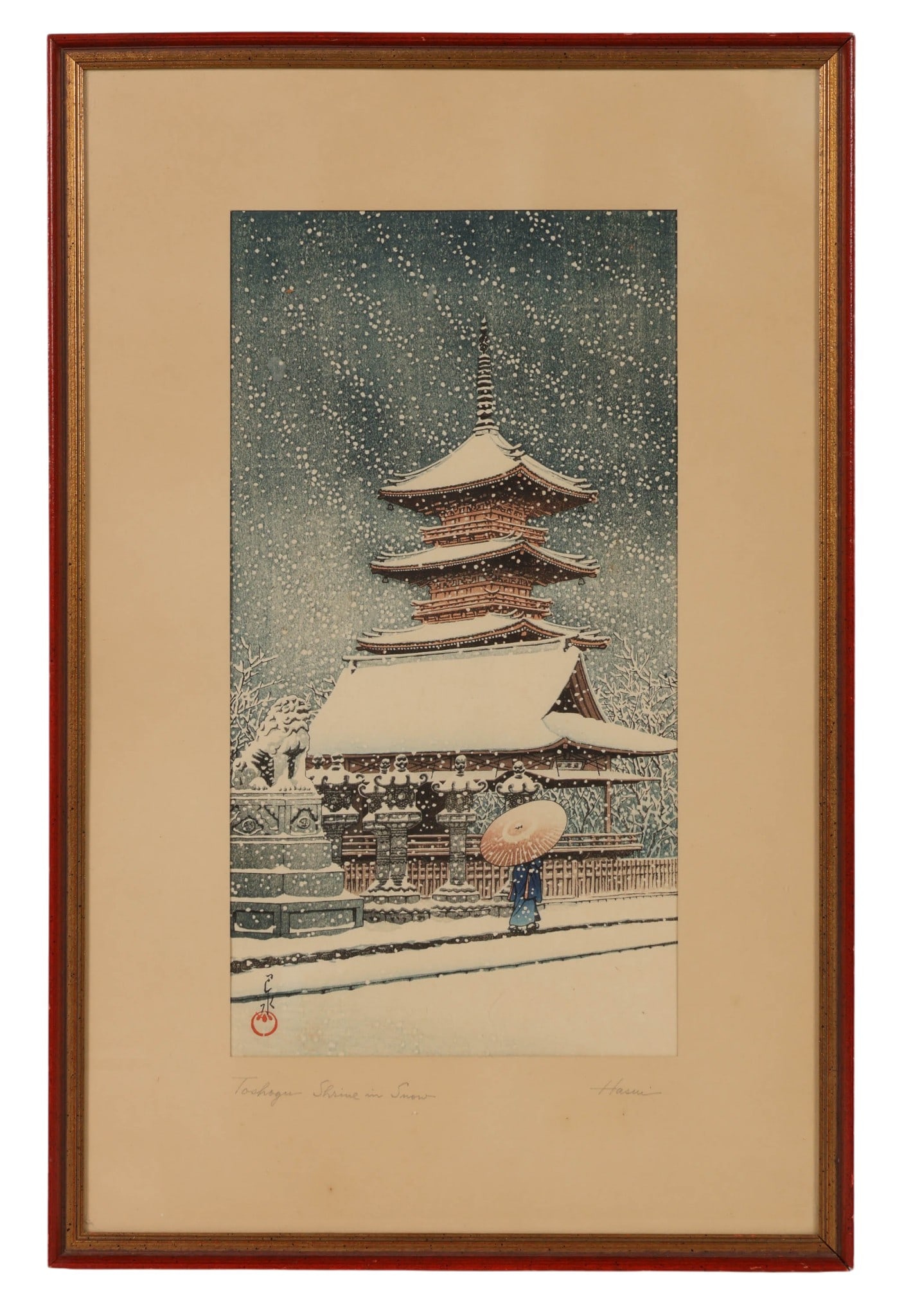 Kawase 1883-1957 Toshogu Shrine Woodblock SIGNED (1 of 7)