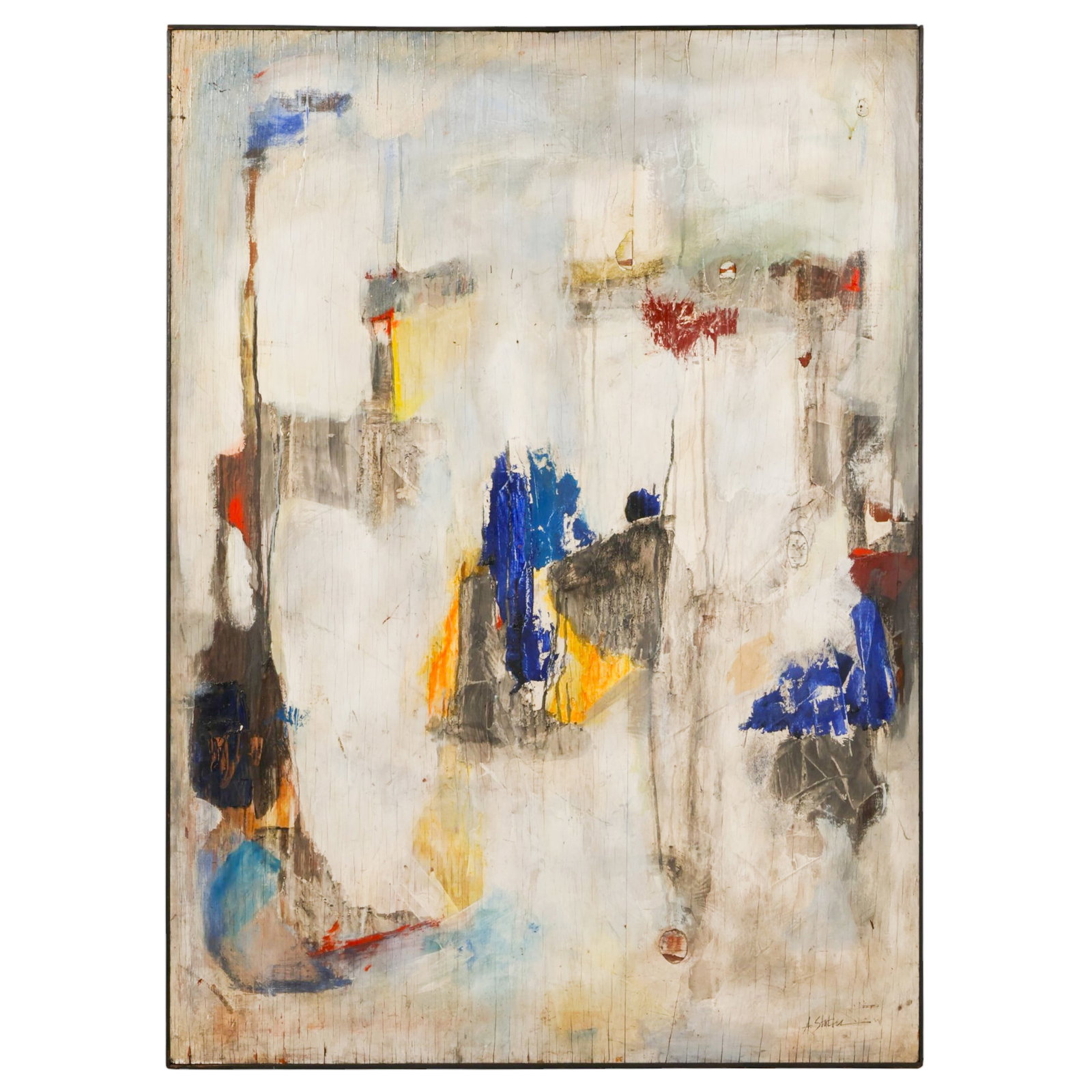 Atmospheric Abstract Composition on Wood Painting (1 of 7)