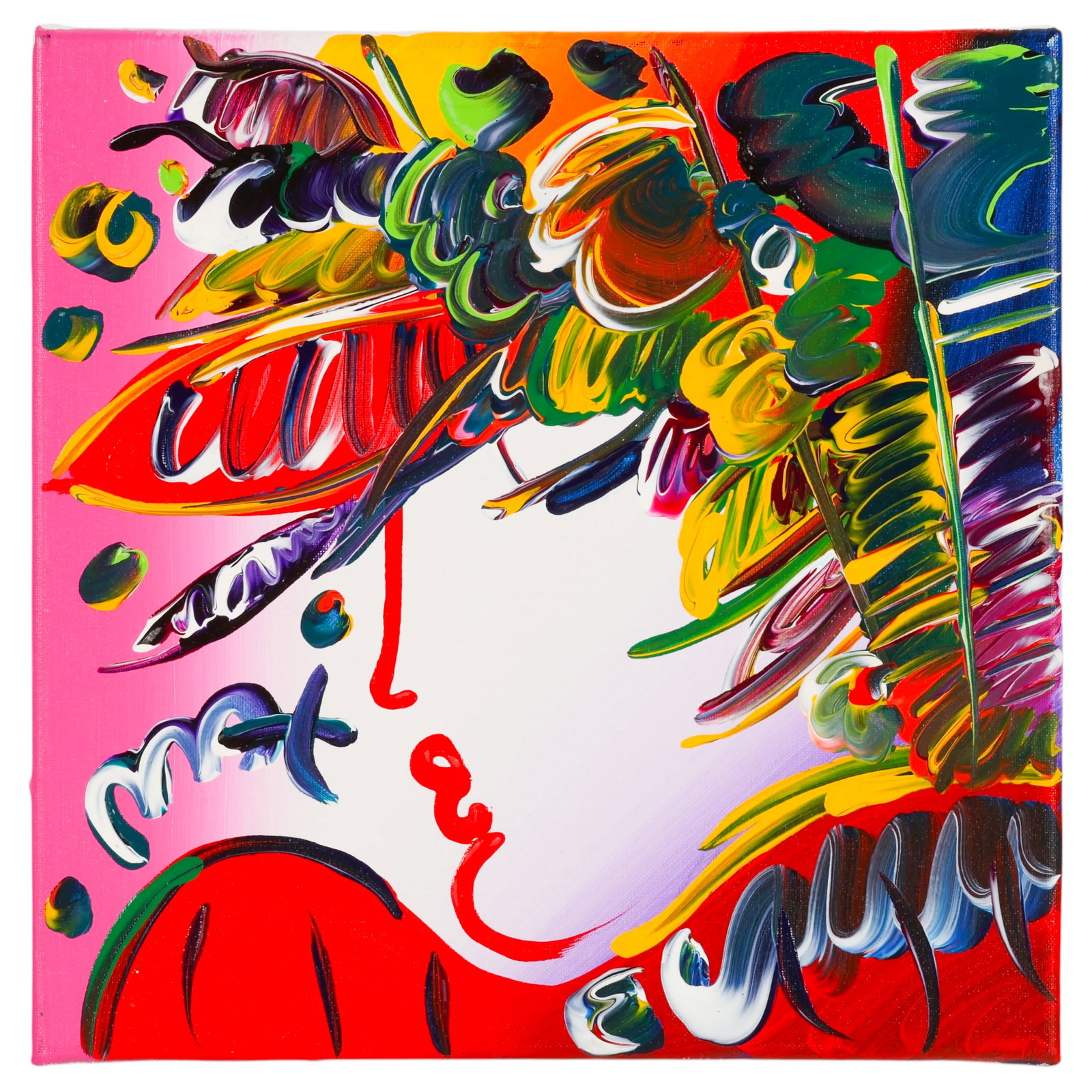 Peter Max b.1937 Blushing Beauty Acrylic Painting (1 of 7)