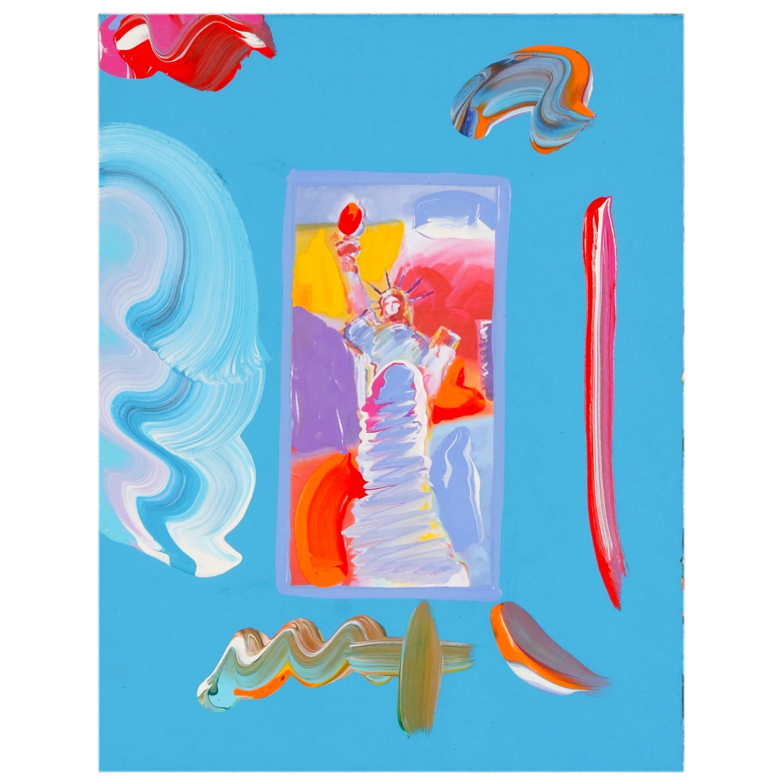Peter Max b.1937 "Lady Liberty" Abstract Painting (1 of 8)