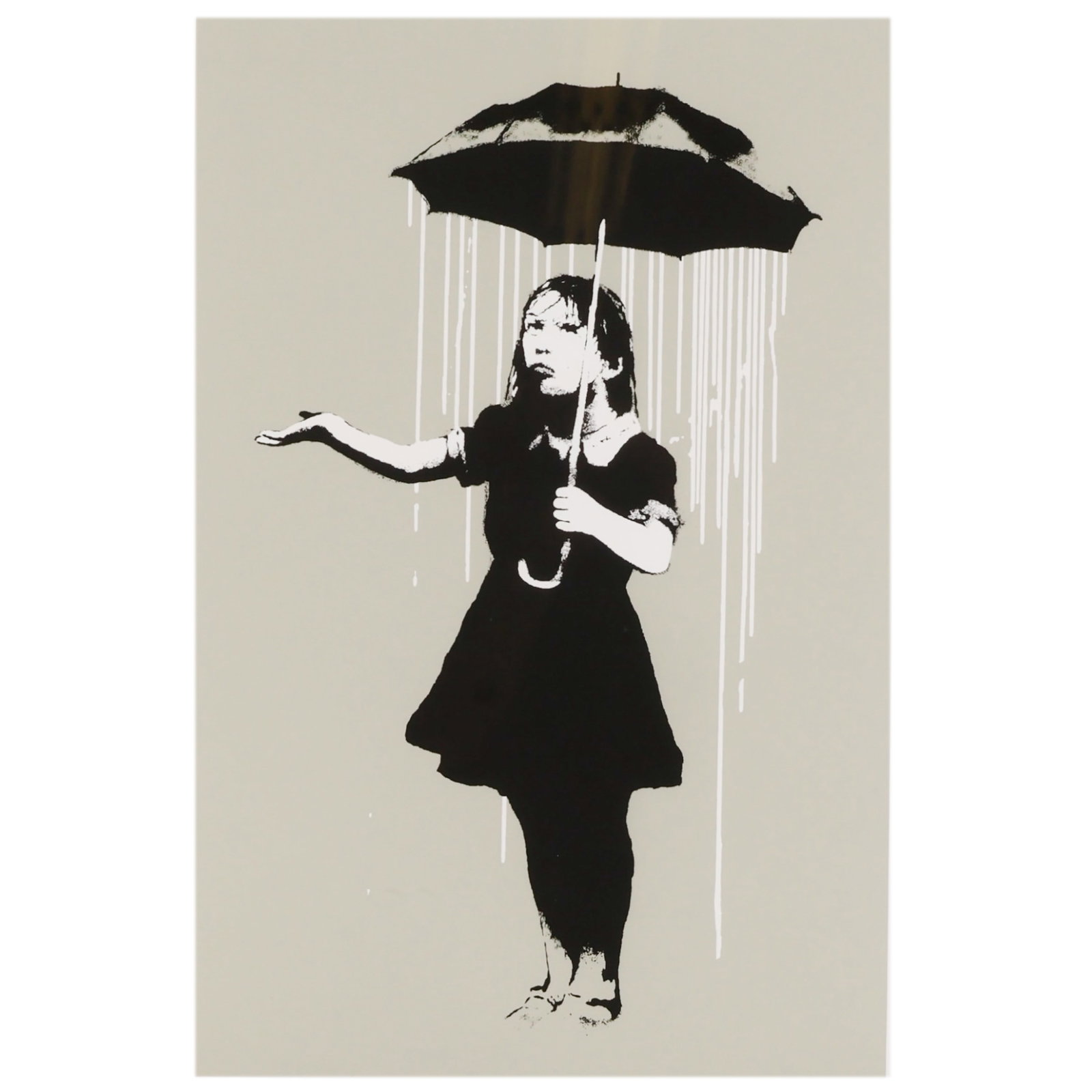 Bansky Umbrella Girl Screenprint Pop Art Graffiti (1 of 9)