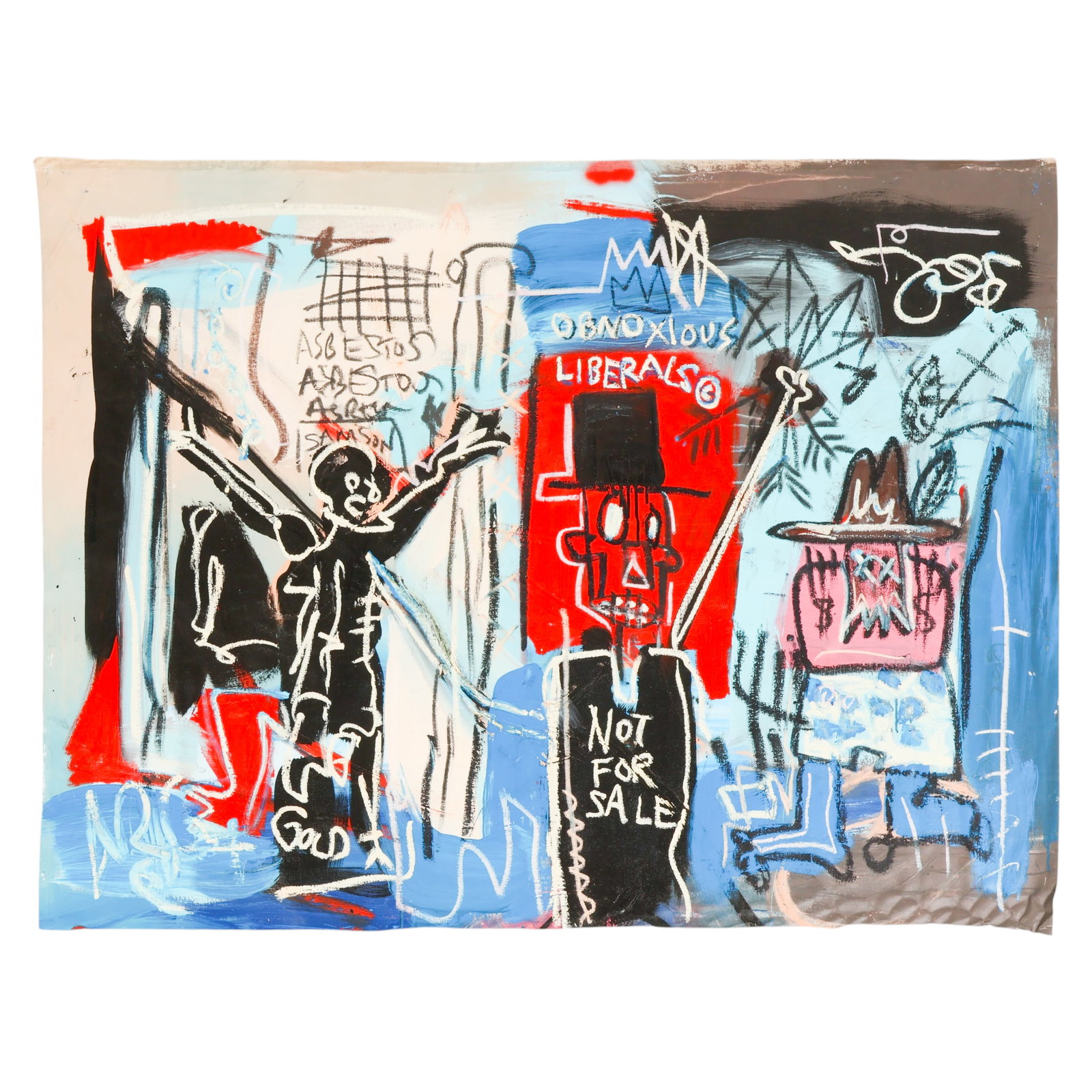Shane Bowden b.1974 Basquiat Inspired Oil Painting (1 of 5)