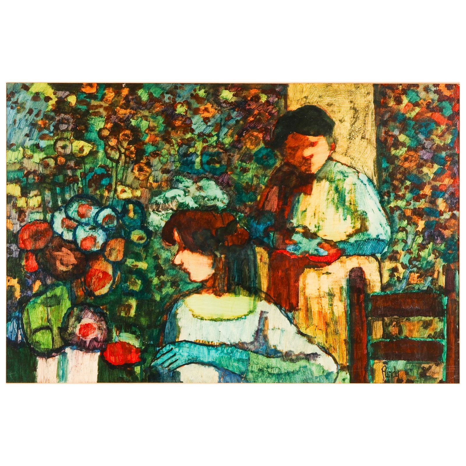 Donald Purdy 1924-2016 Flower Shop Scene Painting (1 of 8)