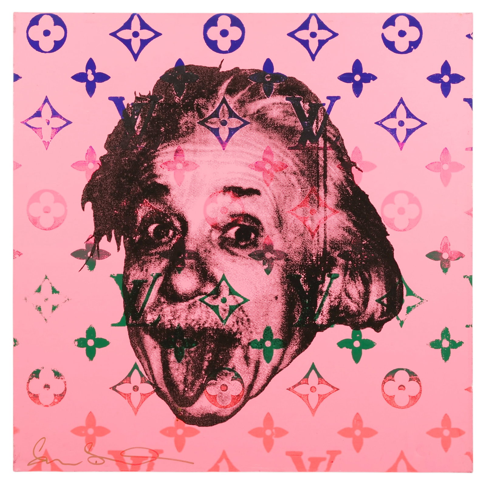 Shane Bowden b.1974 LV Einstein Pop Art Painting (1 of 7)