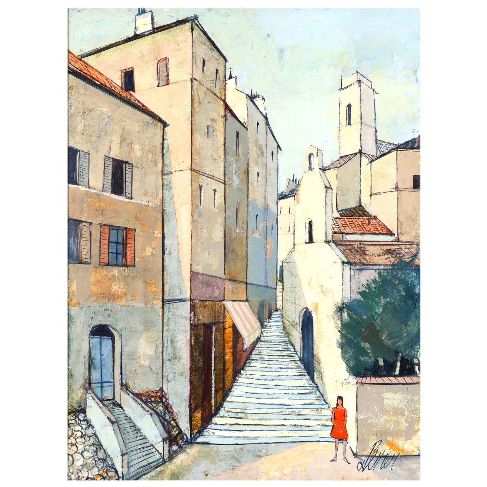 Charles Levier 1920-2003 Street Scene Oil Painting (1 of 8)
