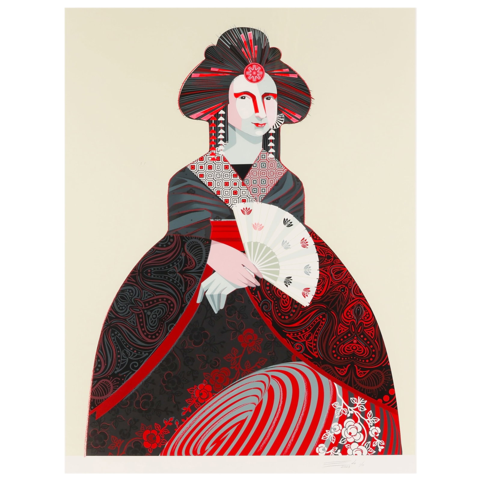 Eduardo Sanabria b1970 LE Geisha Lithograph SIGNED (1 of 8)