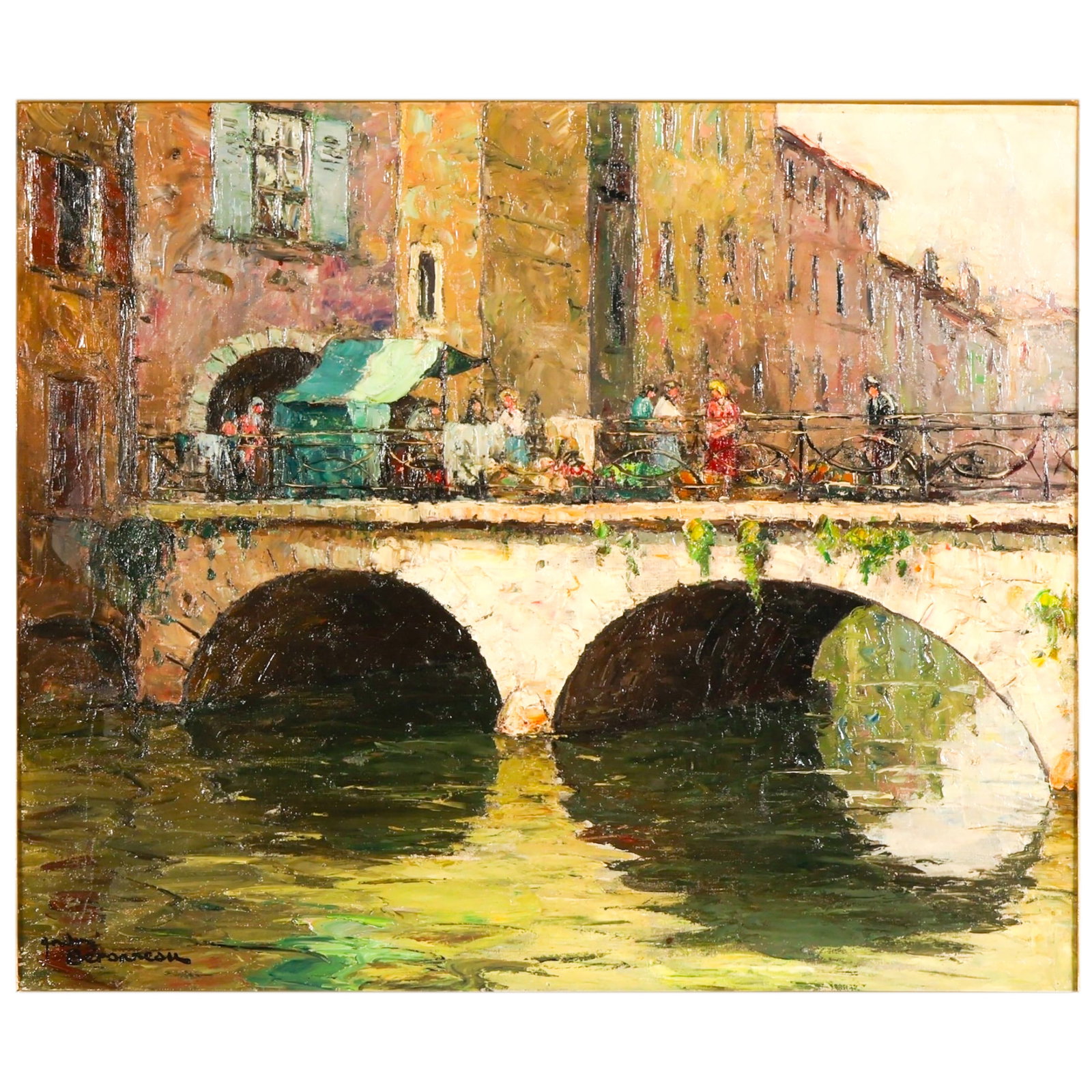 Andre Beronneau 1886-1973 Canal Scene Oil Painting (1 of 7)