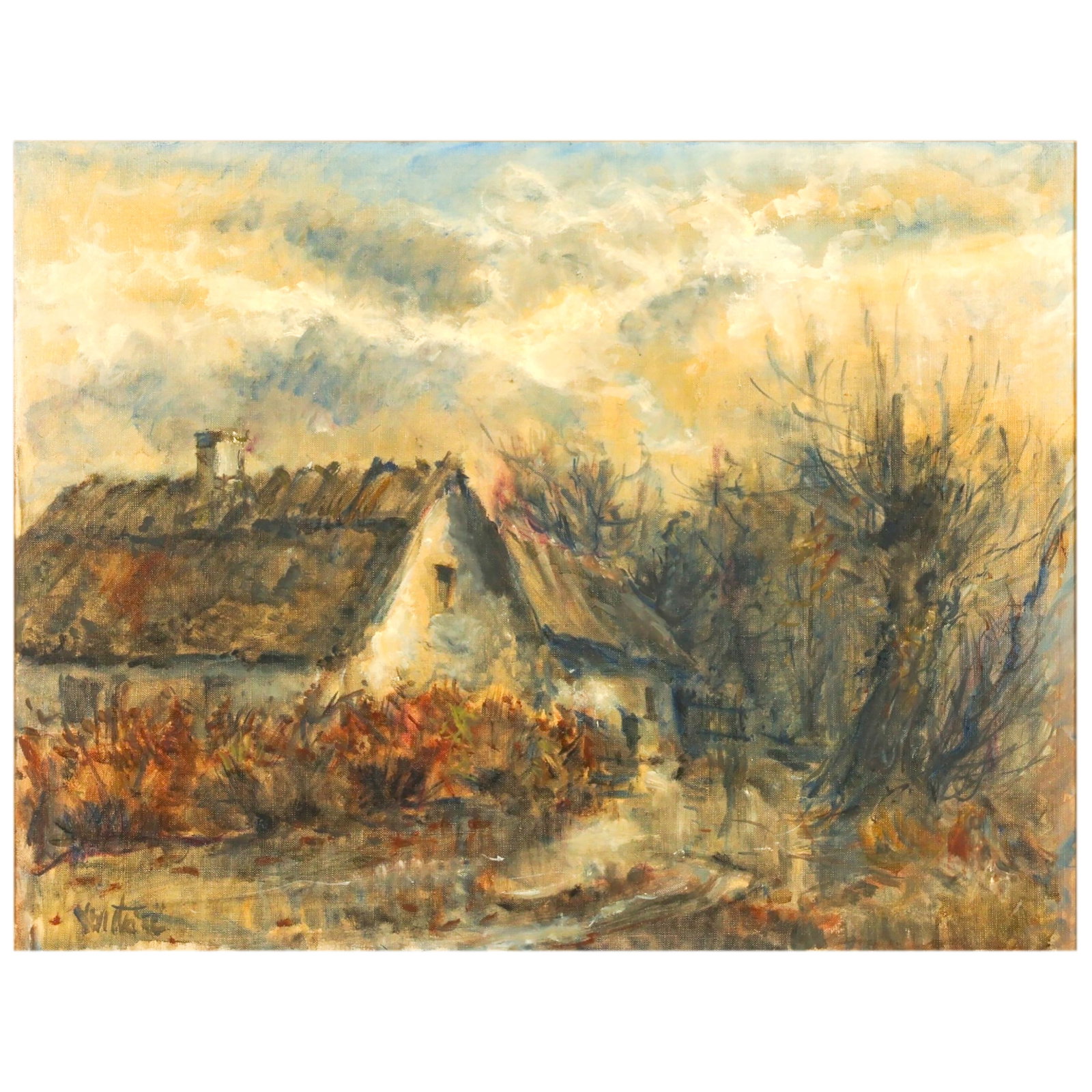 Mogens Vantore 1895-1977 Farm House Oil Painting (1 of 7)