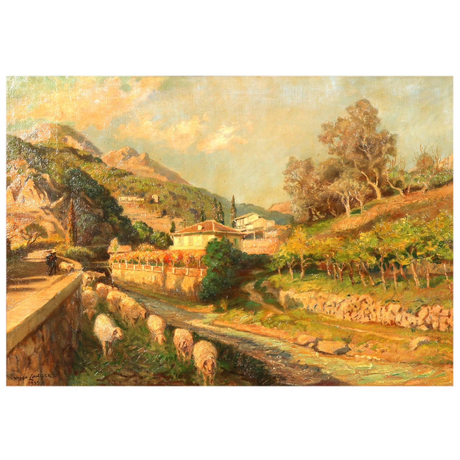 Viggo Langer 1860-1942 Pastoral Scene Oil Painting (1 of 7)