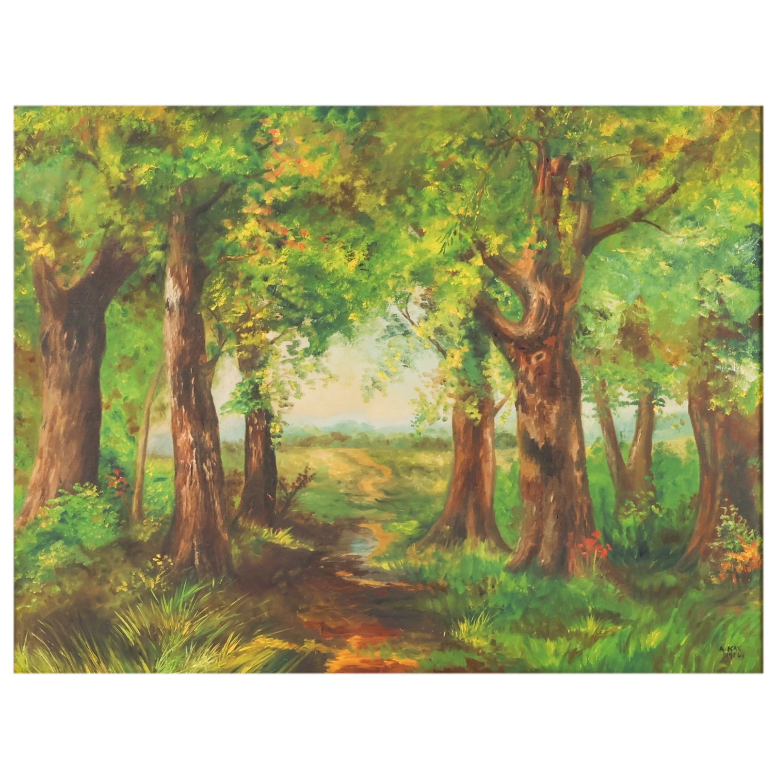Archibald Kay 1860-1935 Forest Landscape Painting (1 of 8)