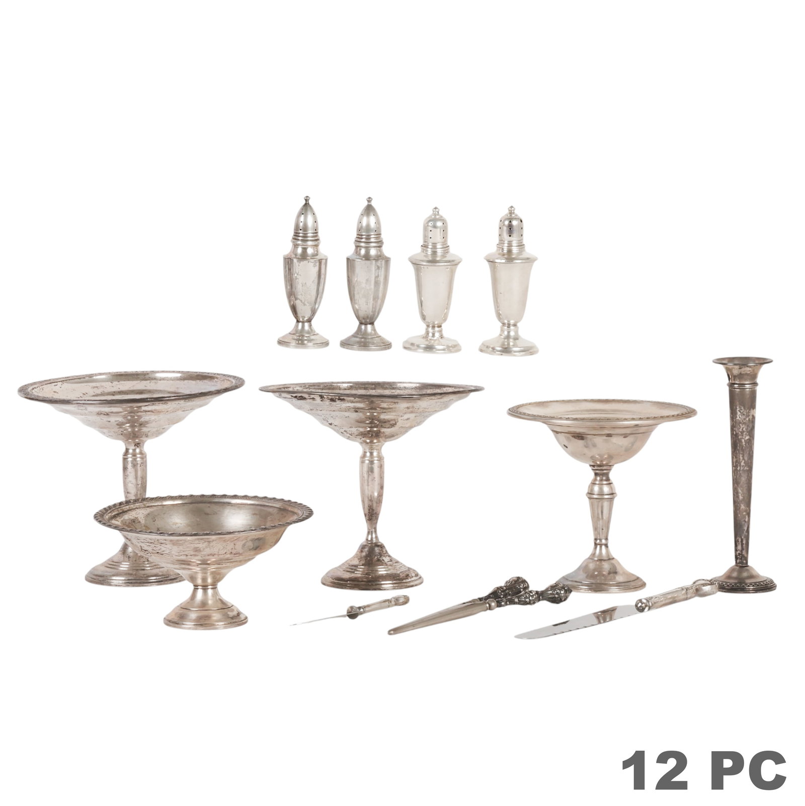Sterling Silver Weighted Compote Shakers 12pc LOT (1 of 7)