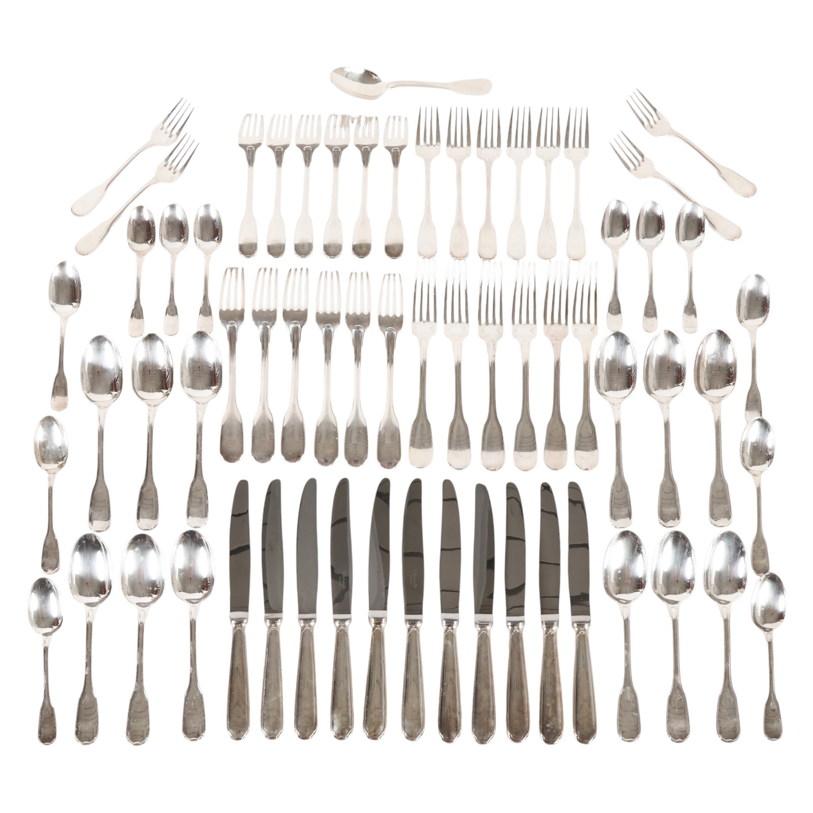Christofle Silverplate "Plunir" Flatware 64pc. SET (1 of 7)