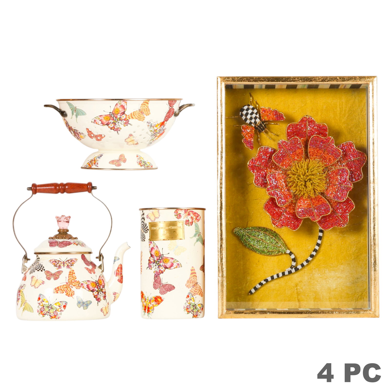 MacKenzie Childs Floral Enamelware & Shadowbox LOT (1 of 6)