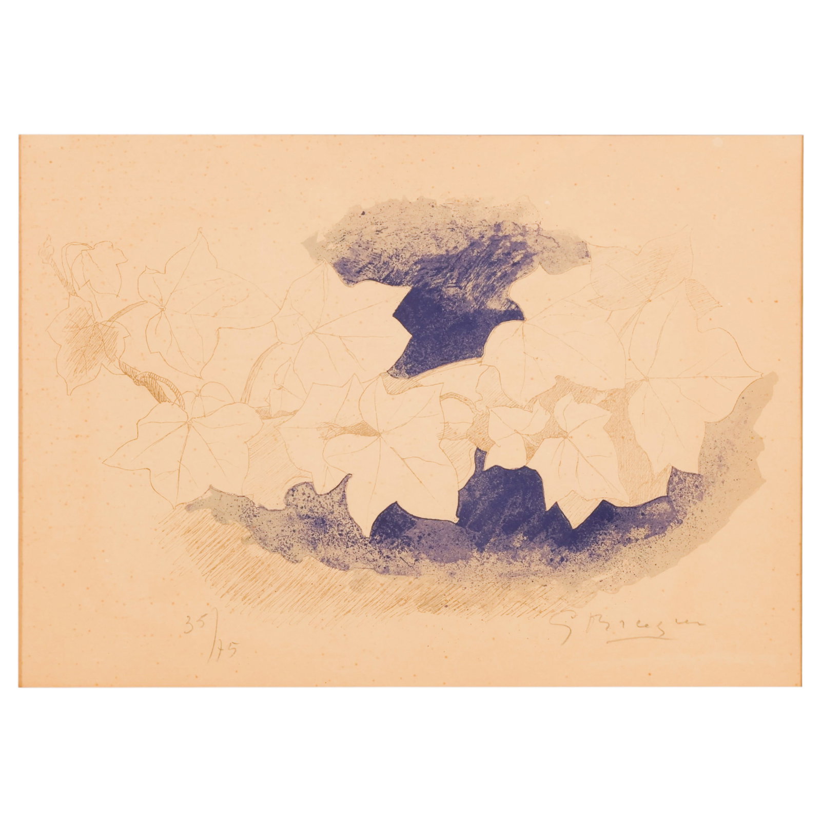 Georges Braque 1882-1963 Ivy on Blue Litho SIGNED (1 of 7)
