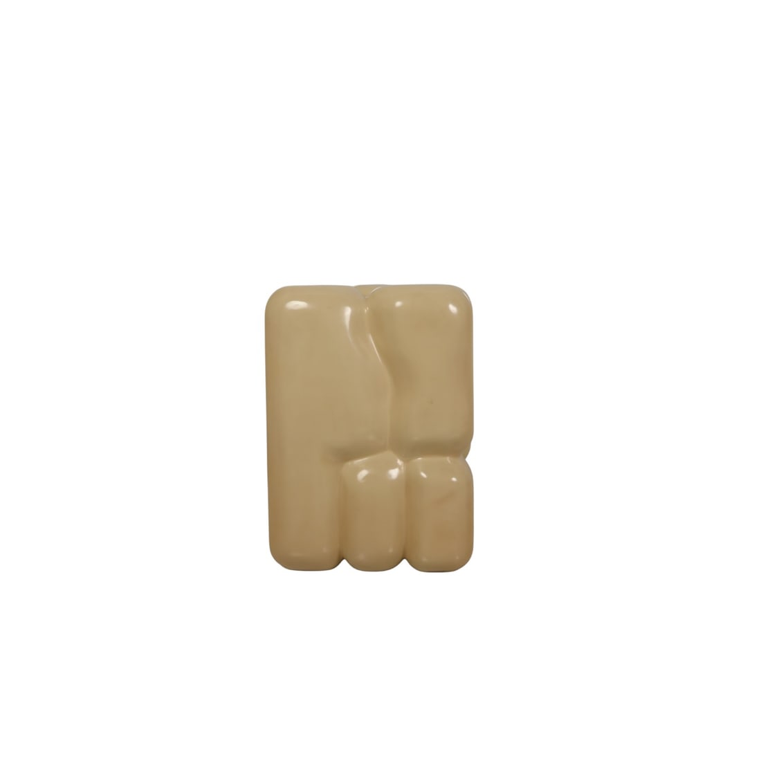 Modernist Sculptural Molded Plastic Side Table: 20th Century Modern side table composed of molded plastic with a geometric surface of rounded cuboid tooth form stacked in a rectangular configuration. The surface has an off white finish. No apparent