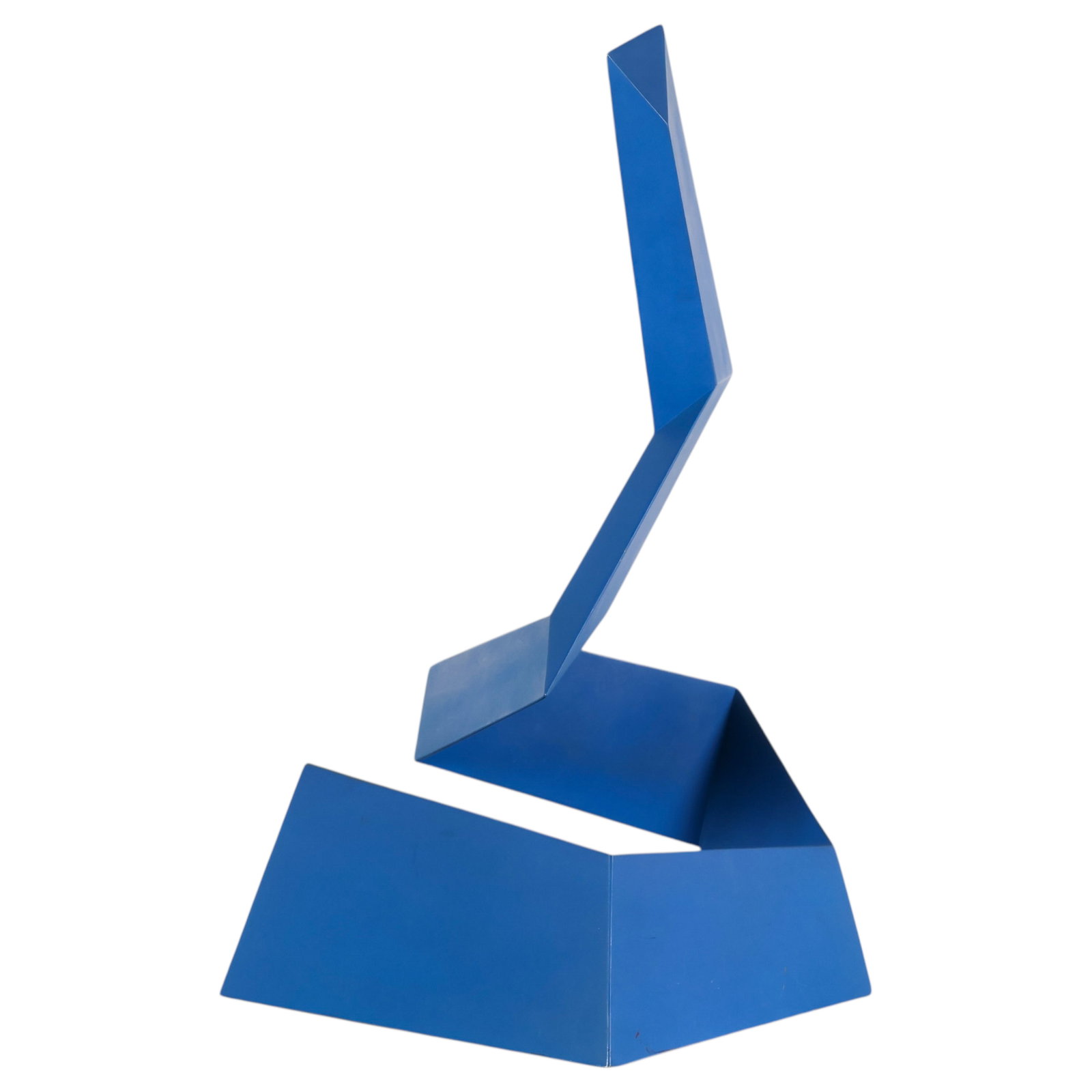 Anthony Caro 1924-2013 Blue Modern Metal Sculpture: Anthony Caro (British, 1924-2013), abstract steel sculpture executed in painted blue steel and composed of angular geometric forms in an open composition. The work reflects Caro's exploration of abstr