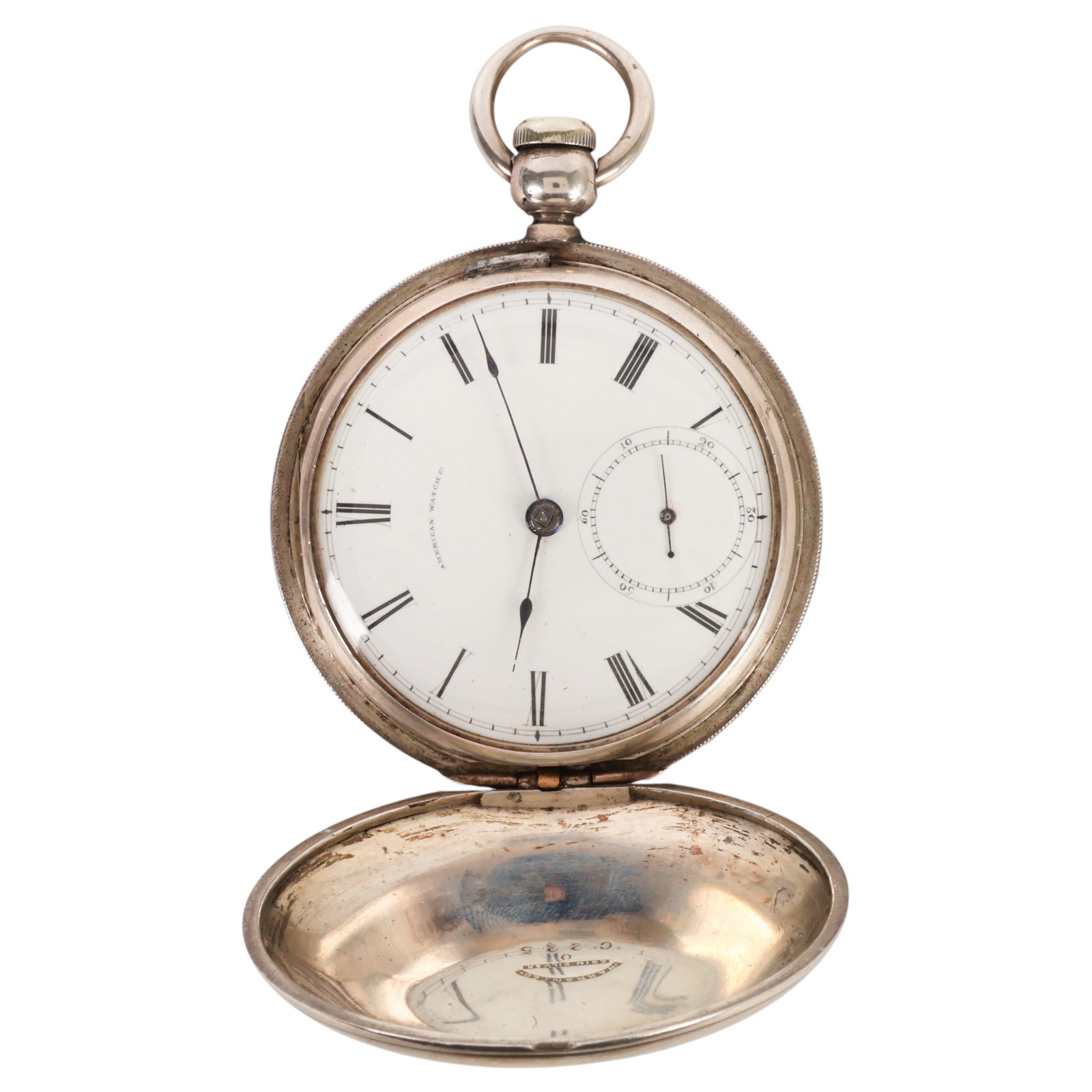 Antique American Watch Co Coin Silver Pocket Watch (1 of 8)
