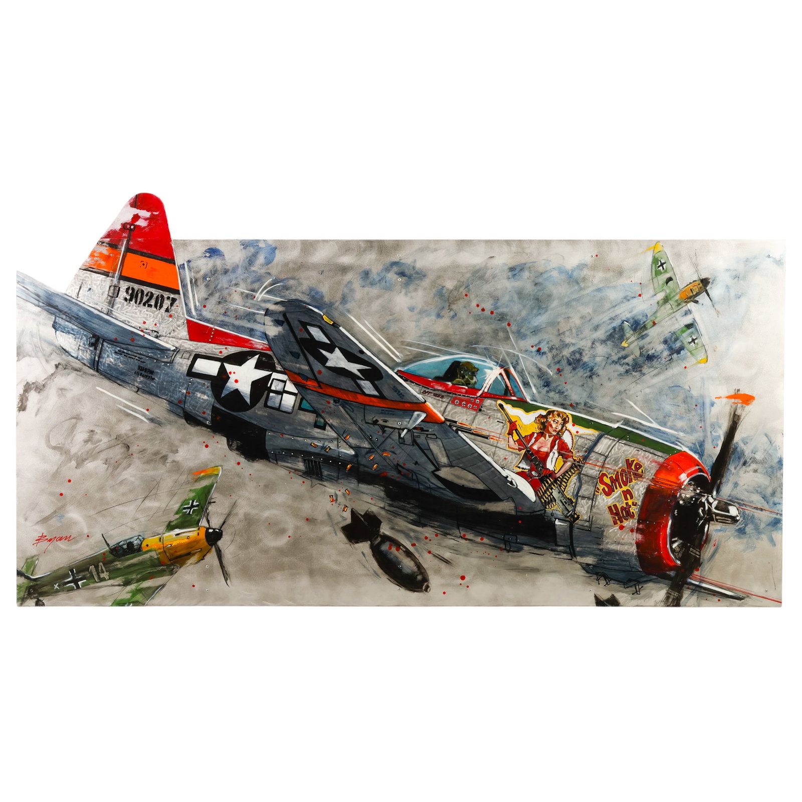 Michael Bryan b1949 WWII Warbird Aircraft Painting (1 of 7)