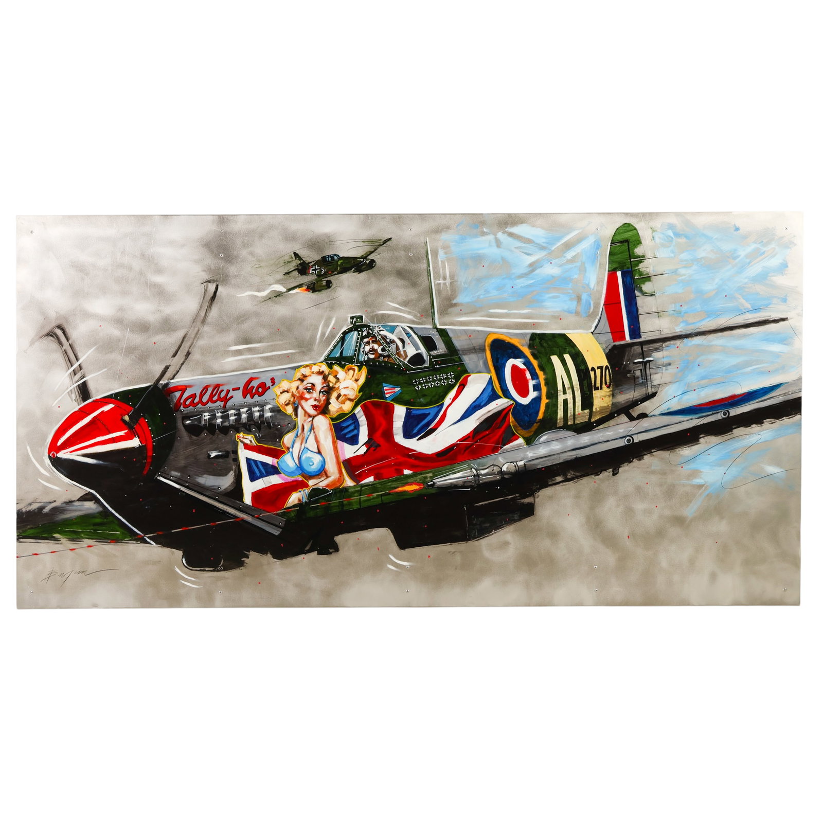 Michael Bryan b1949 WWII Spitfire Warbird Painting (1 of 7)