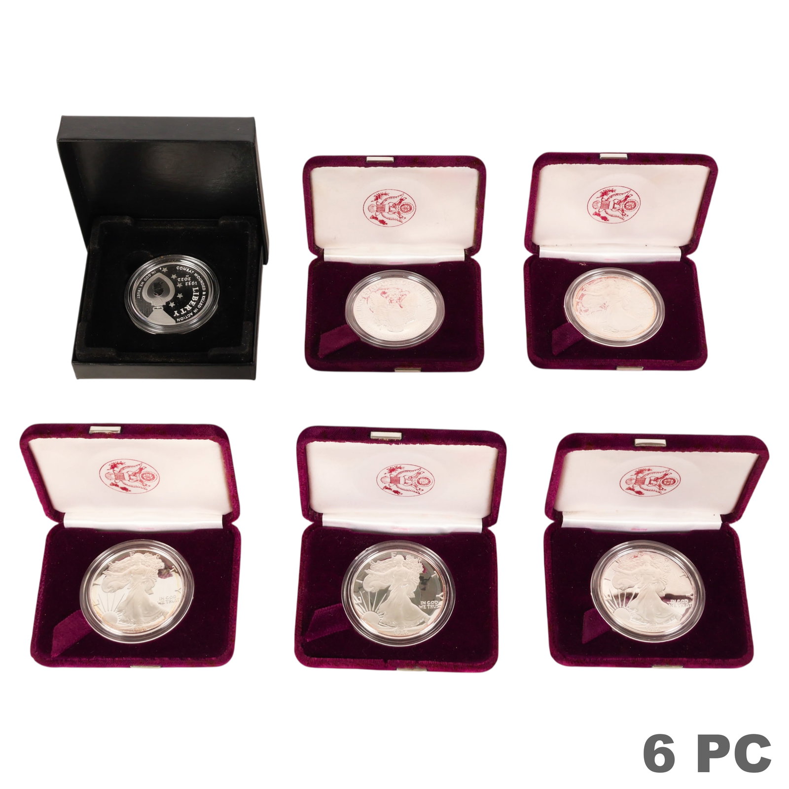 1986 Silver Coin & 2022 Purple Heart Proof 6pc LOT (1 of 7)