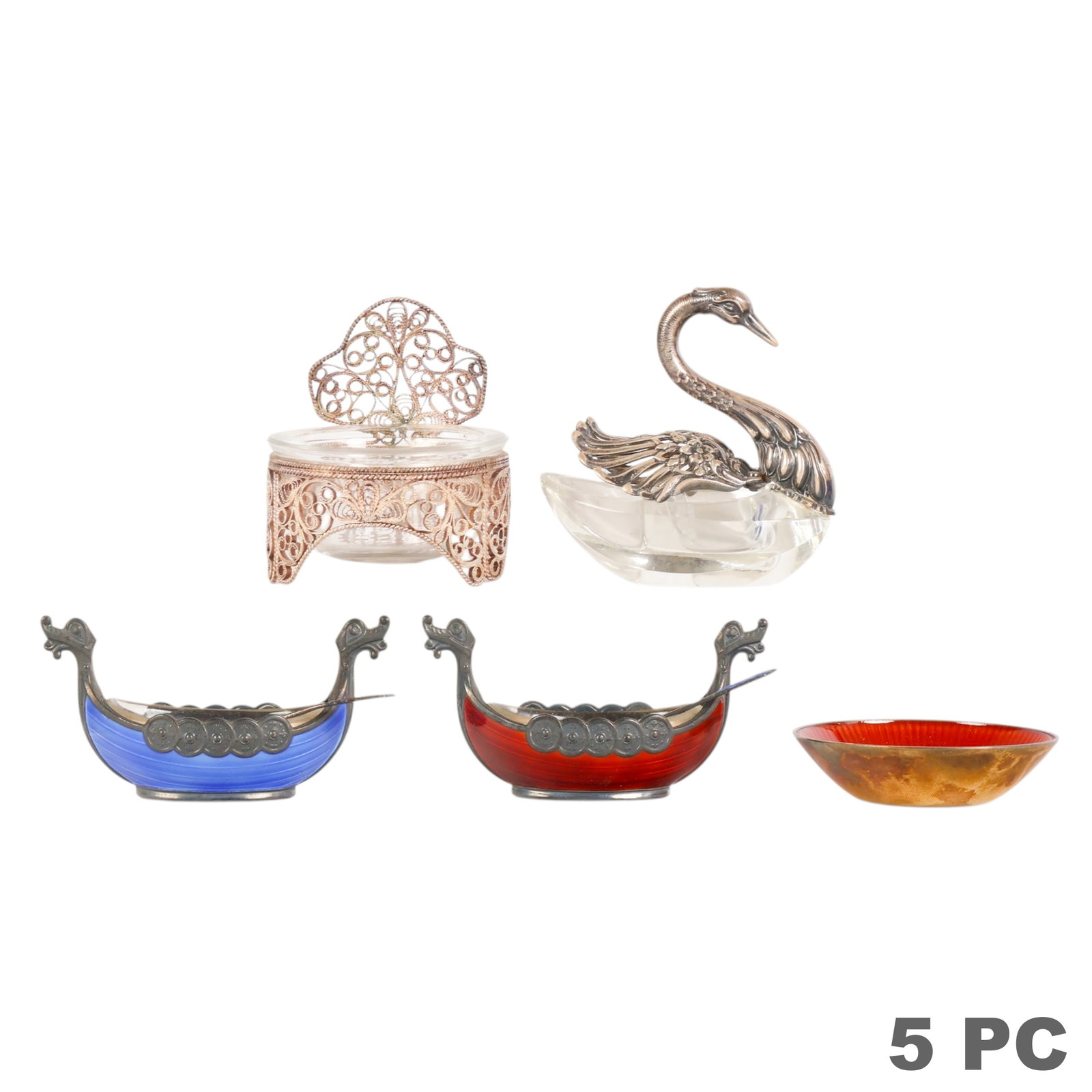 Silver Norwegian & Russian Master Salt Cellar LOT (1 of 7)