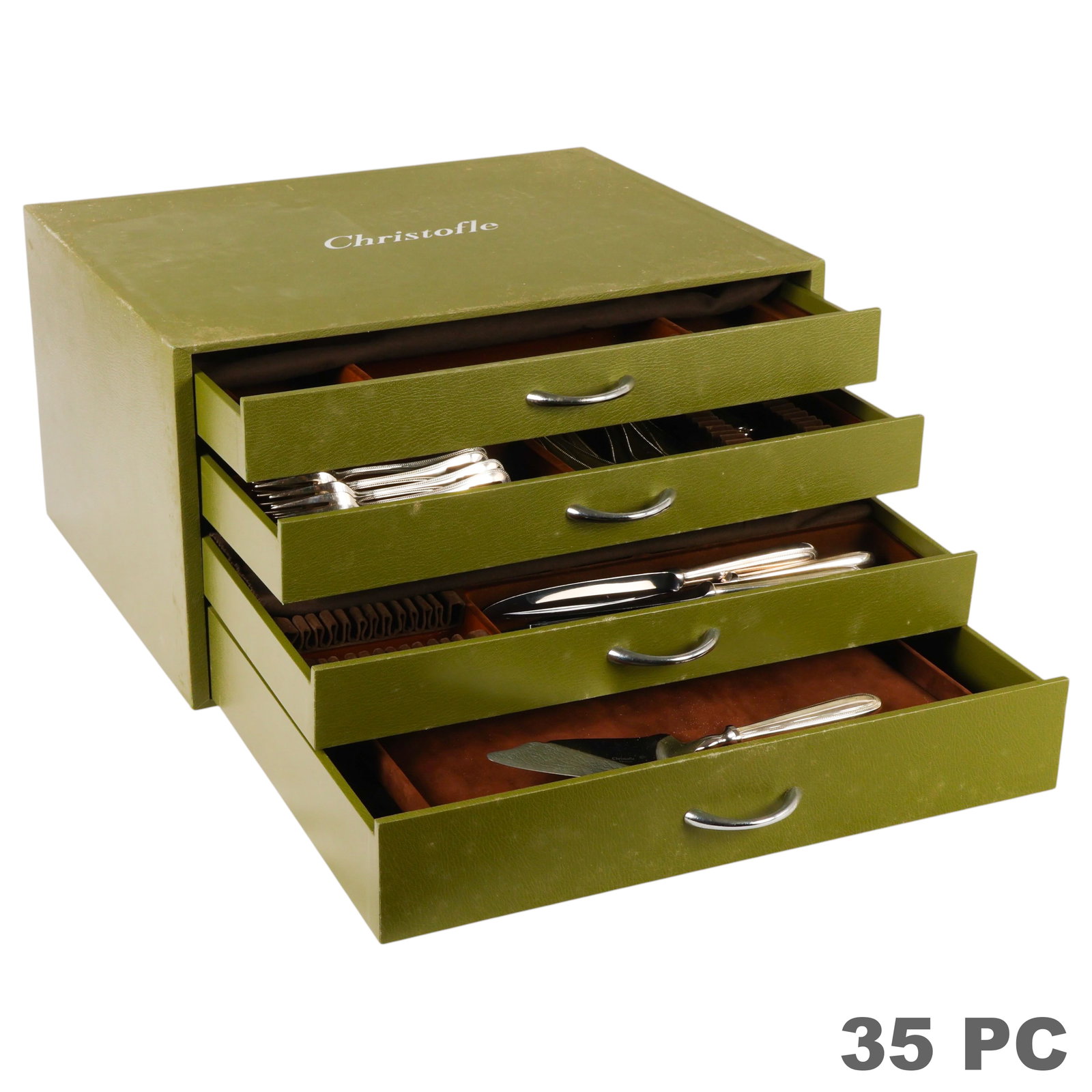Christofle France Perles 35pc Silverplate Flatware (1 of 7)