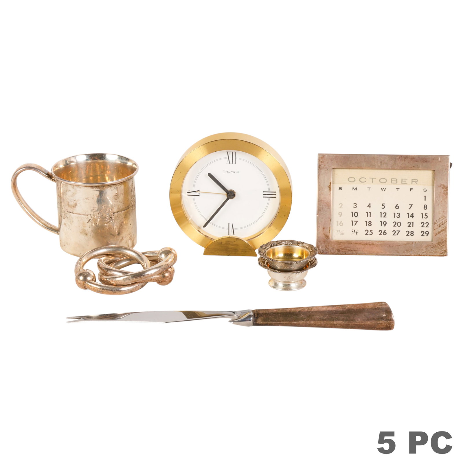 Tiffany & Co. Sterling Baby Items Clock and MORE (1 of 6)