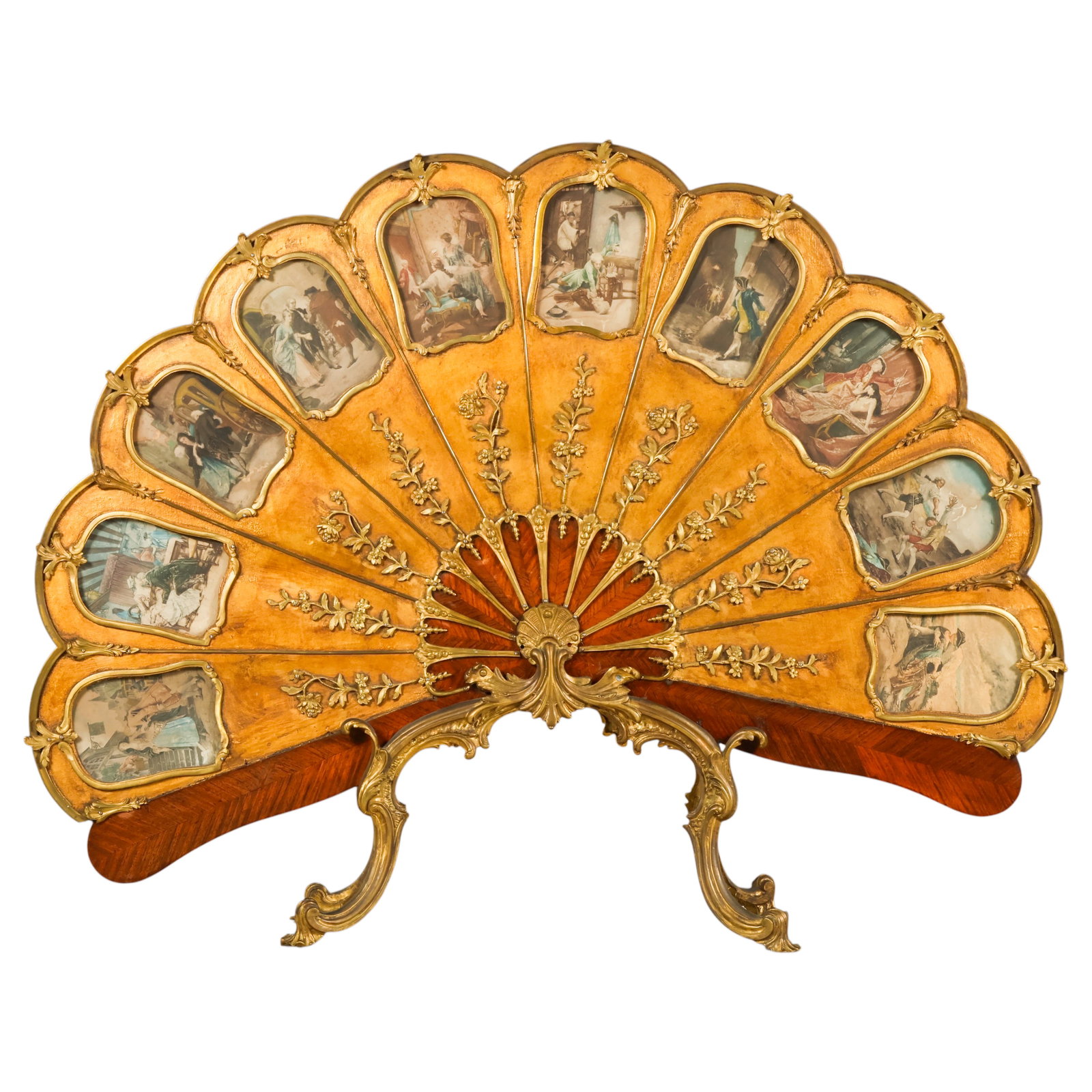 Antique French Fire Screen with Romance Paintings (1 of 7)