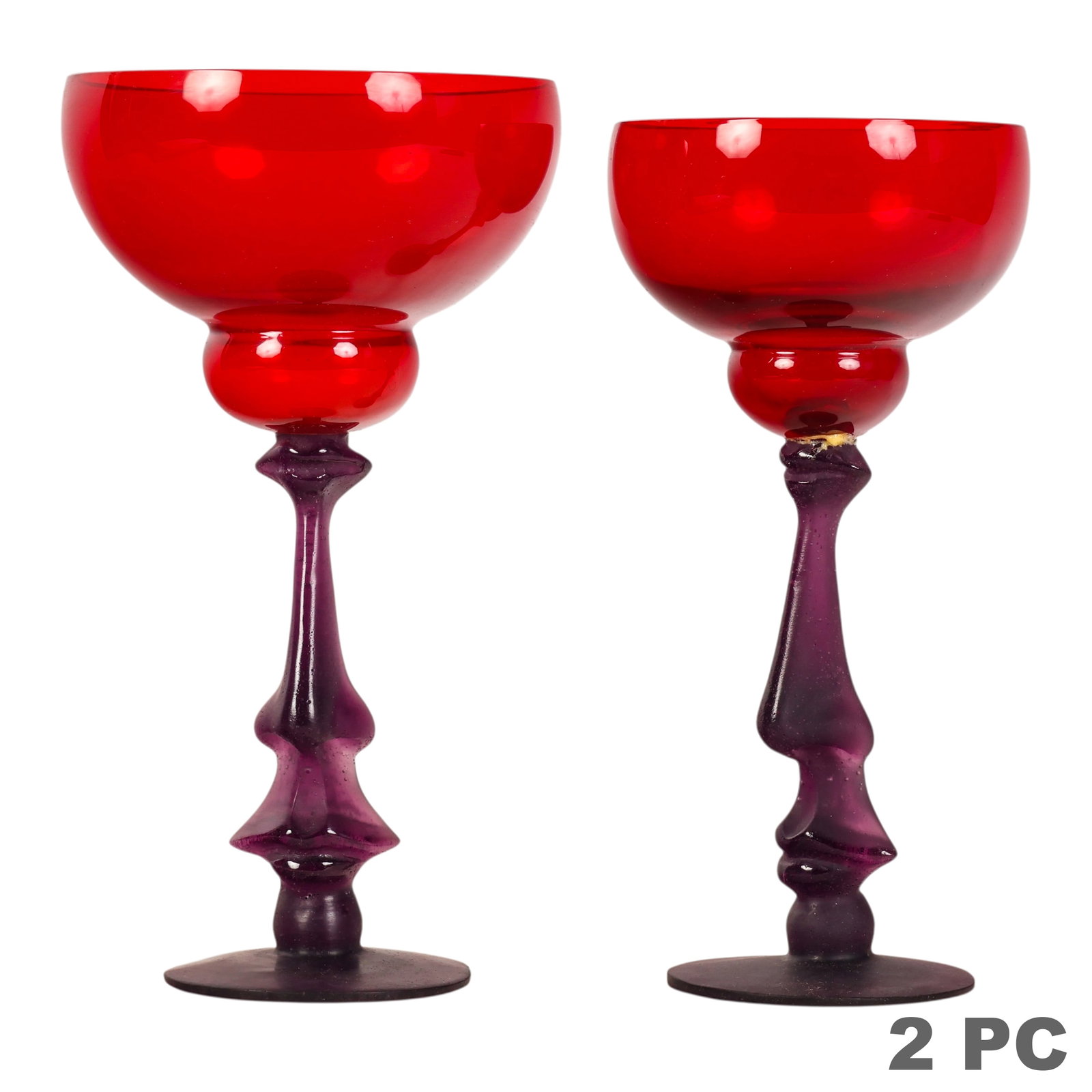 Daum France x Dali Pair of Calice Crystal Chalices (1 of 6)