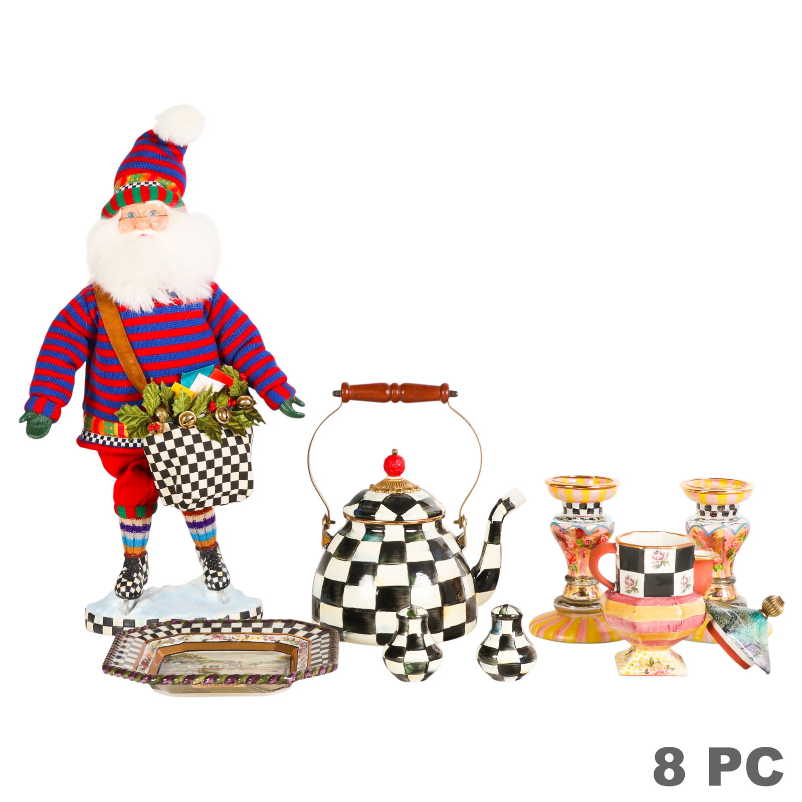 MacKenzie Childs Glass Enamelware and Santa 8p LOT (1 of 7)