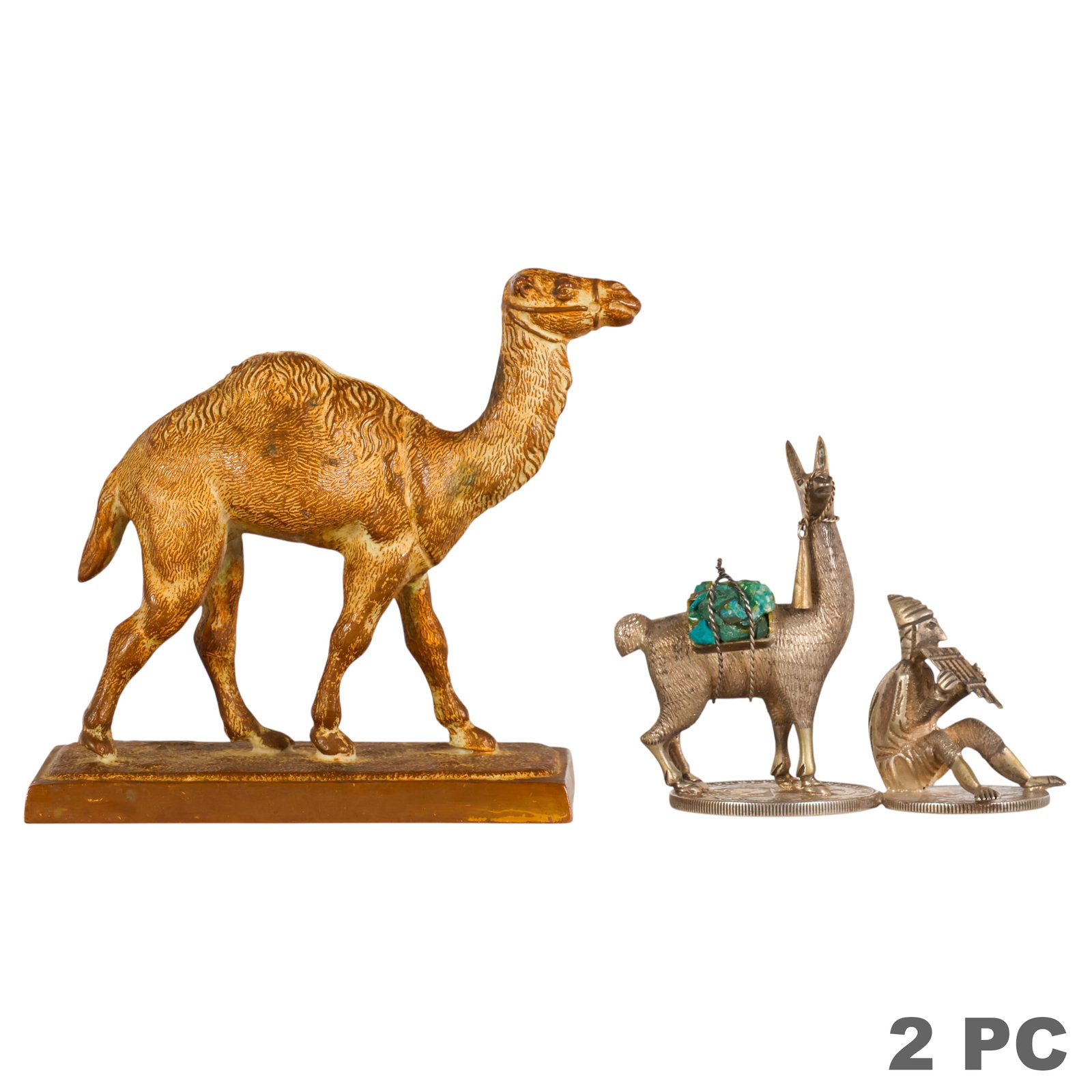 Silver Peruvian Figurine and Bronze Camel 2pc LOT (1 of 6)