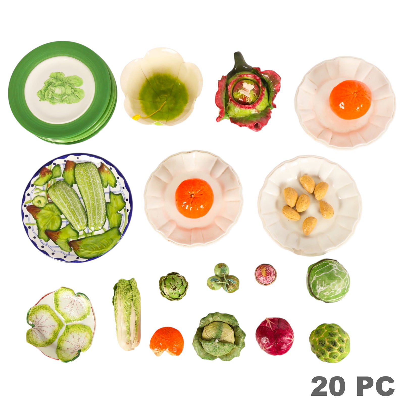 Fruit Nut Botanical Vegetable Porcelain ESTATE LOT (1 of 8)