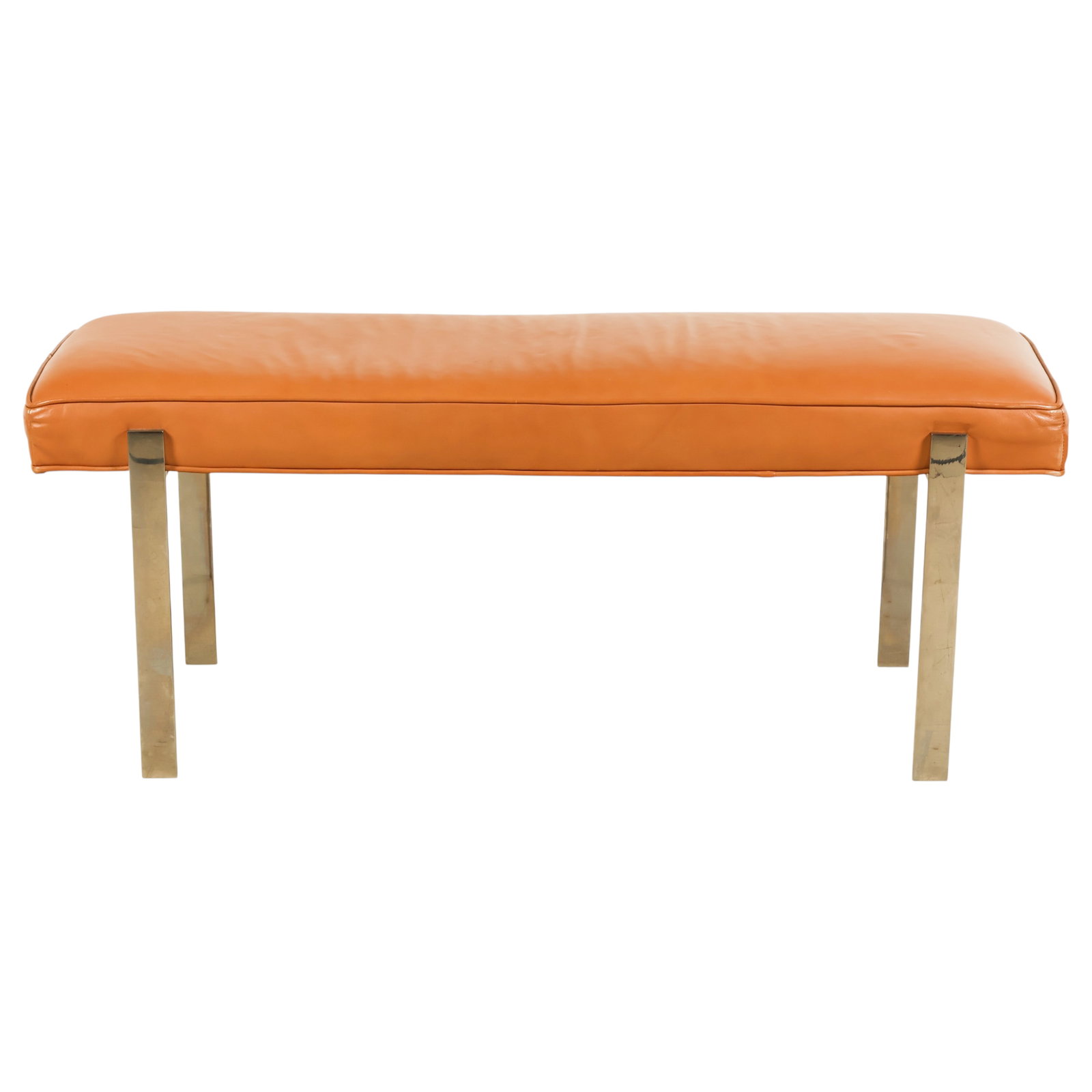 Pace Mid Century Modern Chrome and Leather Bench (1 of 6)