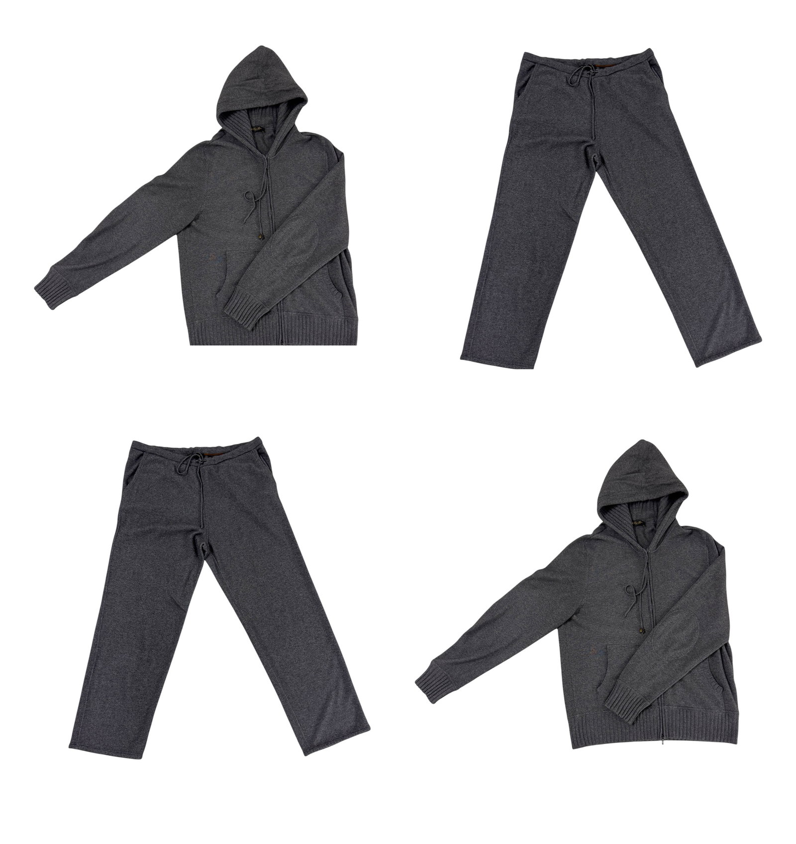 Loro Piana Grey Cashmere Zip Top and Pants 4pc LOT (1 of 6)