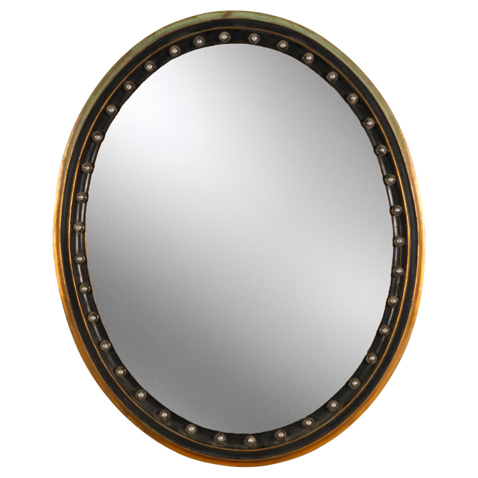 20C Hollywood Regency Style Oval Wood Wall Mirror (1 of 7)