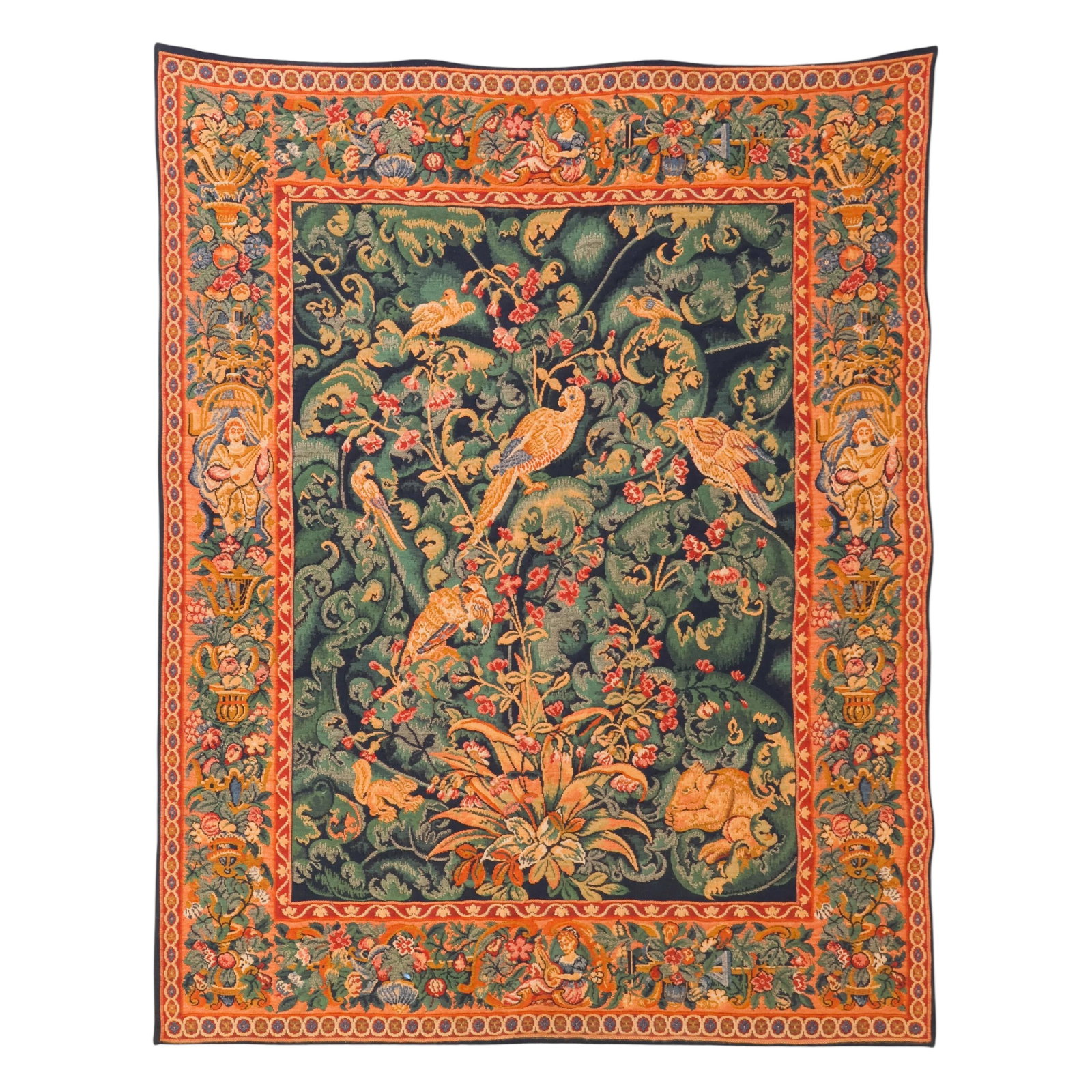 French Aubusson Floral Bird Tapestry Wall Hanging (1 of 6)