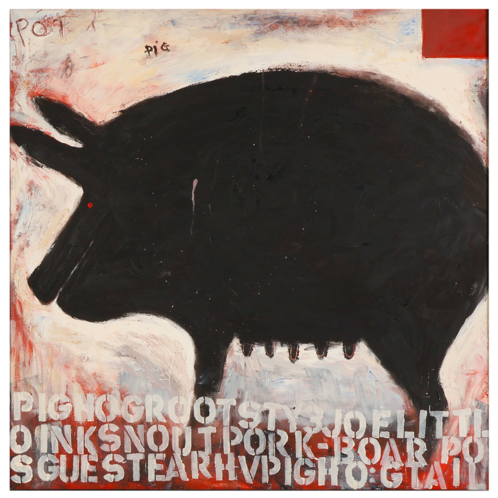 Contemporary Folk Art Pig Anatomy Names Painting (1 of 7)