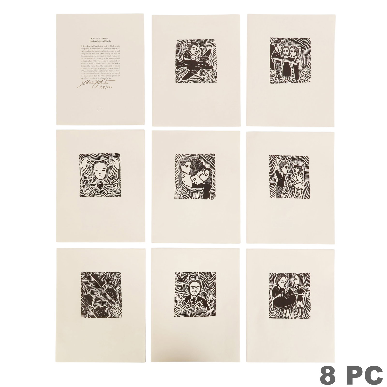Abeago Batista b.1935 Brazilin Woodblock 8pc Suite (1 of 7)