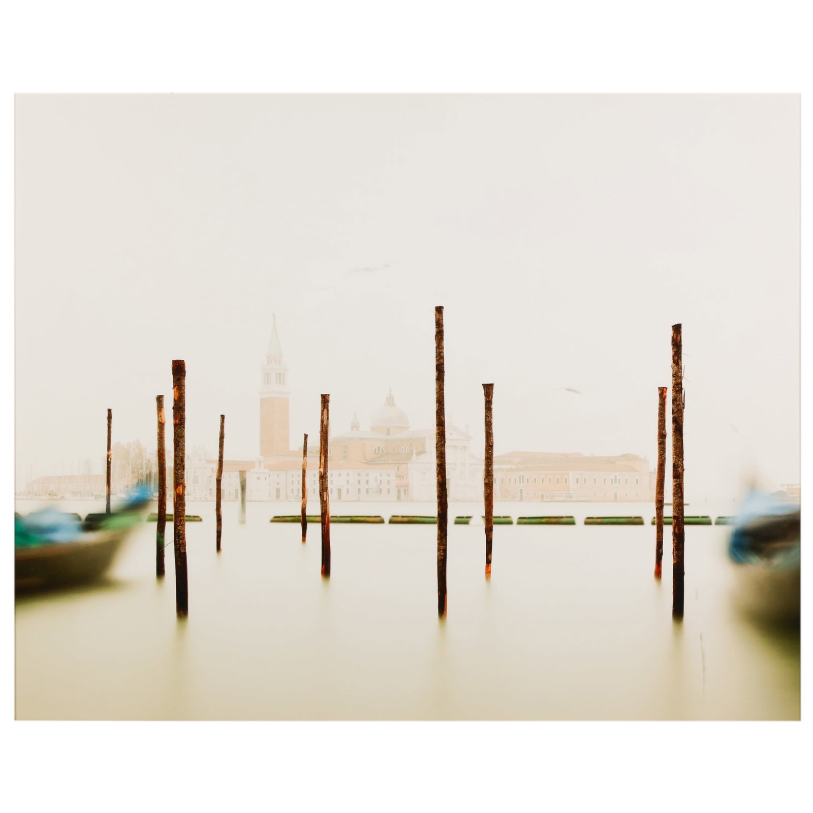 David Burdeny b.1968 San Giorgio Photograph SIGNED: David Burdeny (Canadian, born 1968), San Giorgio Maggiore with Gondola Station, Venice, Italy, 2012, archival pigment print photograph depicting a tranquil view of Venice's San Giorgio Maggiore emergi