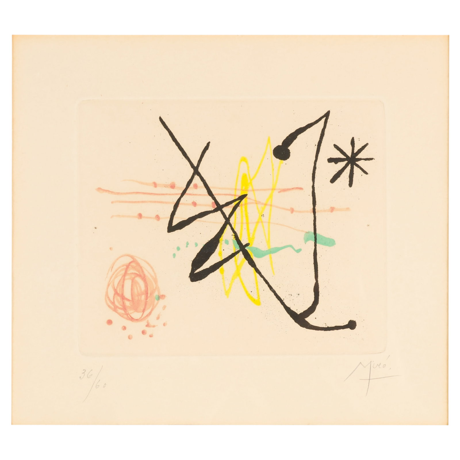 Joan Miro 1893-1983 Basque of Dawn Etching SIGNED (1 of 7)