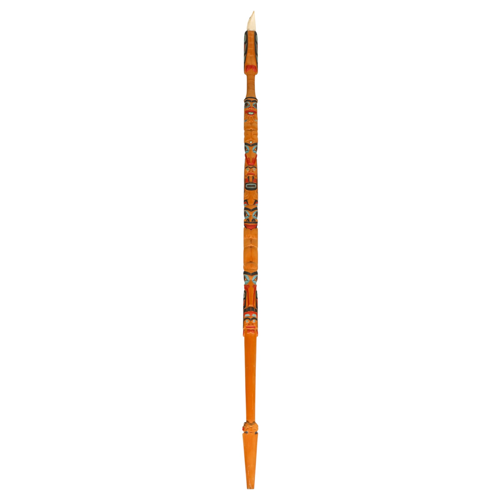 Pacific Northwest Coast Wood Carved Talking Stick (1 of 7)