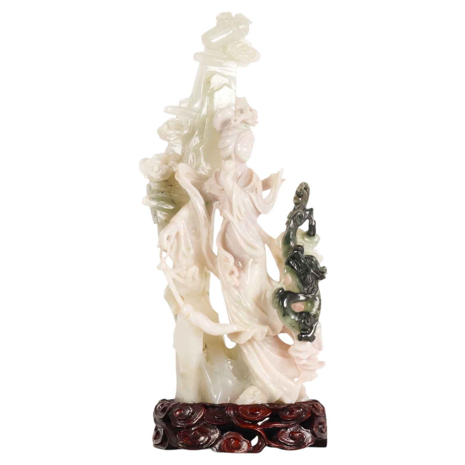 Chinese Jade Hardstone Figural Guanyin Sculpture (1 of 6)