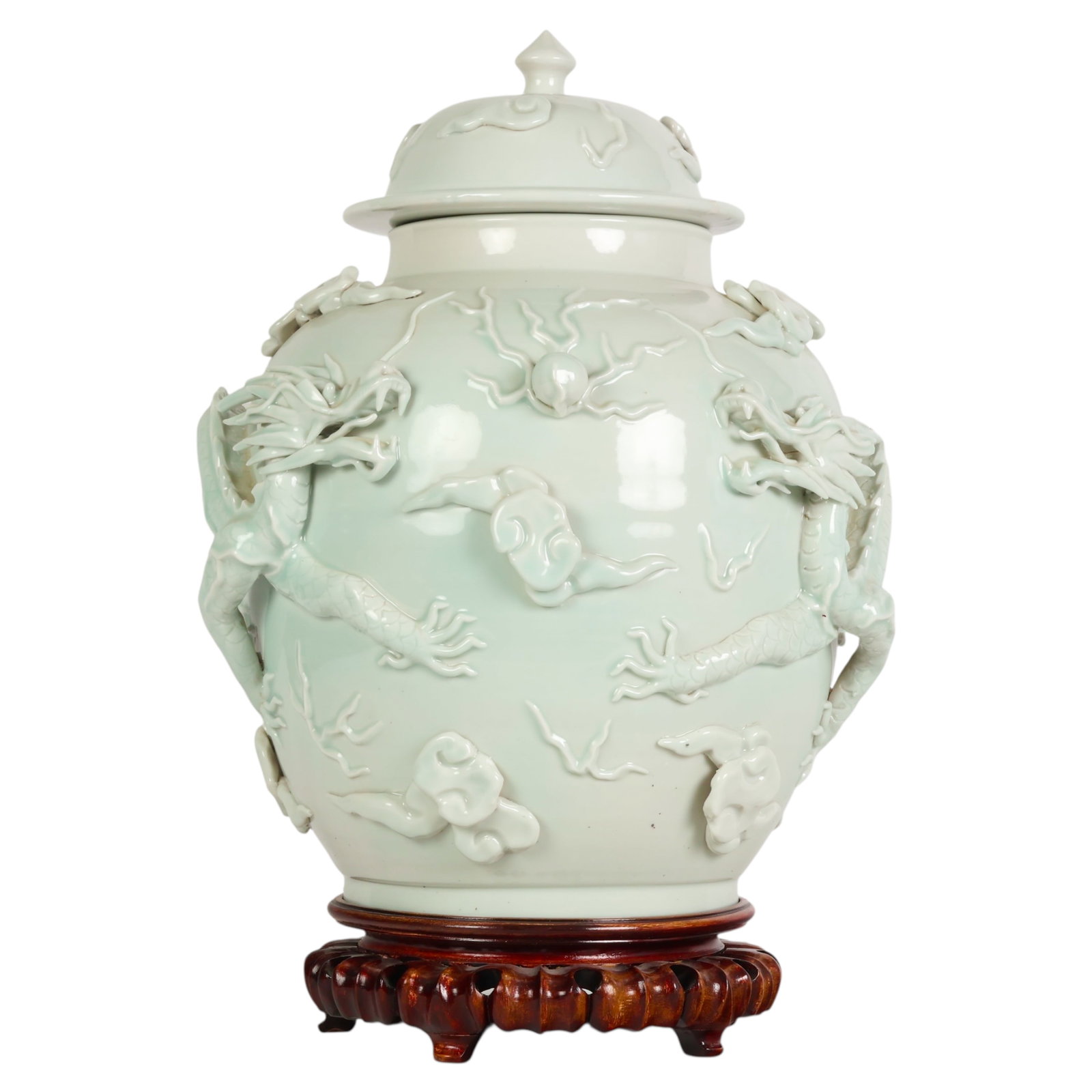 Chinese Export Imperial Dragon Lidded Jar w/ Stand (1 of 7)