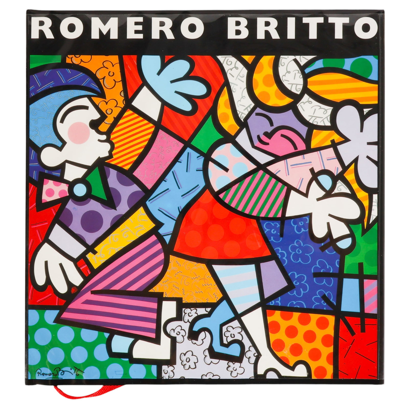 Romero Britto Deluxe Edition Art Book w/ Serigraph: Romero Britto (Brazilian, born 1963), deluxe edition hardcover art book housed in a black cloth slipcase with silver facsimile signature. Published in 1994 by The International Archive of Art, Ltd., w