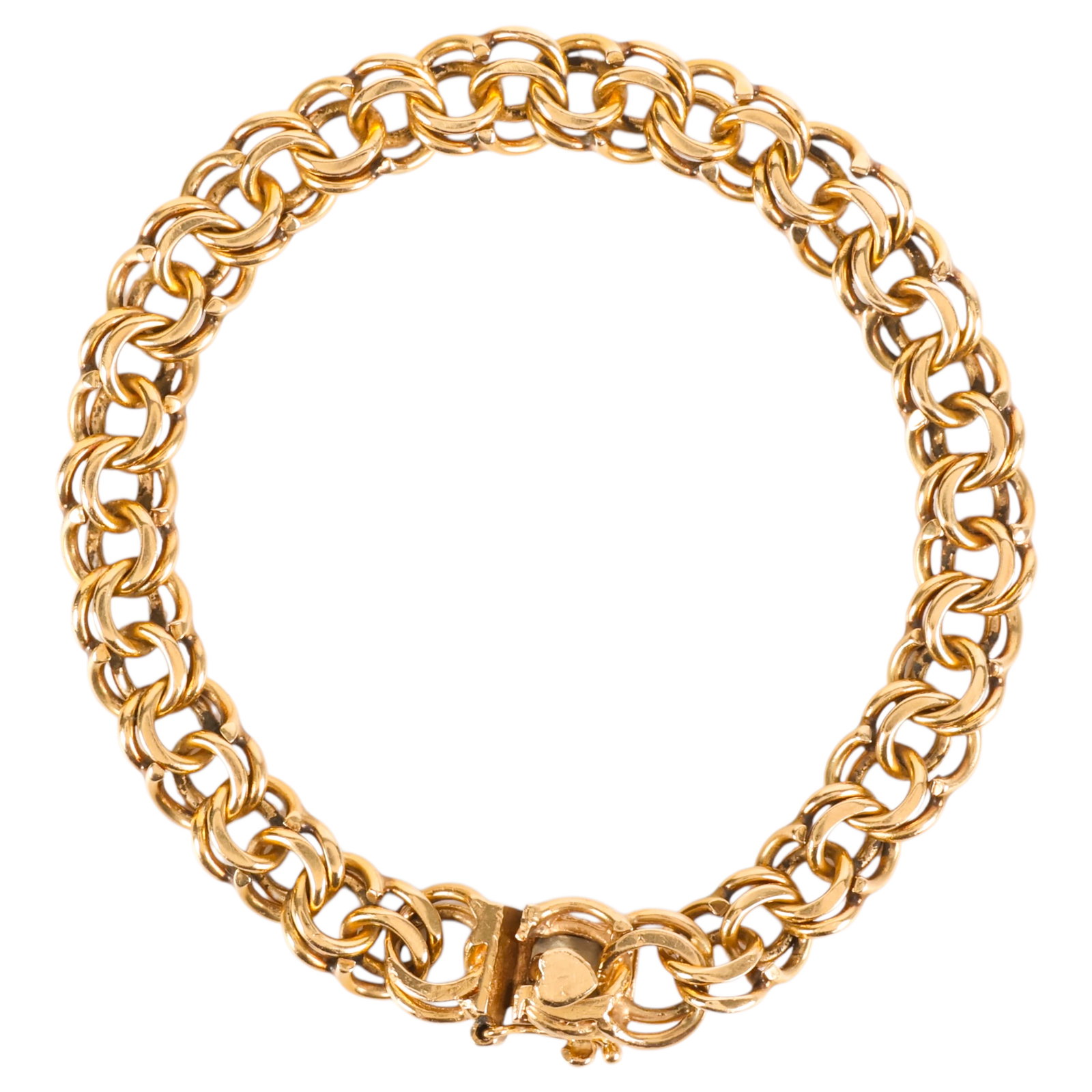 14K Gold 7.75" Vintage Double Link Bracelet 24gr. (1 of 5)