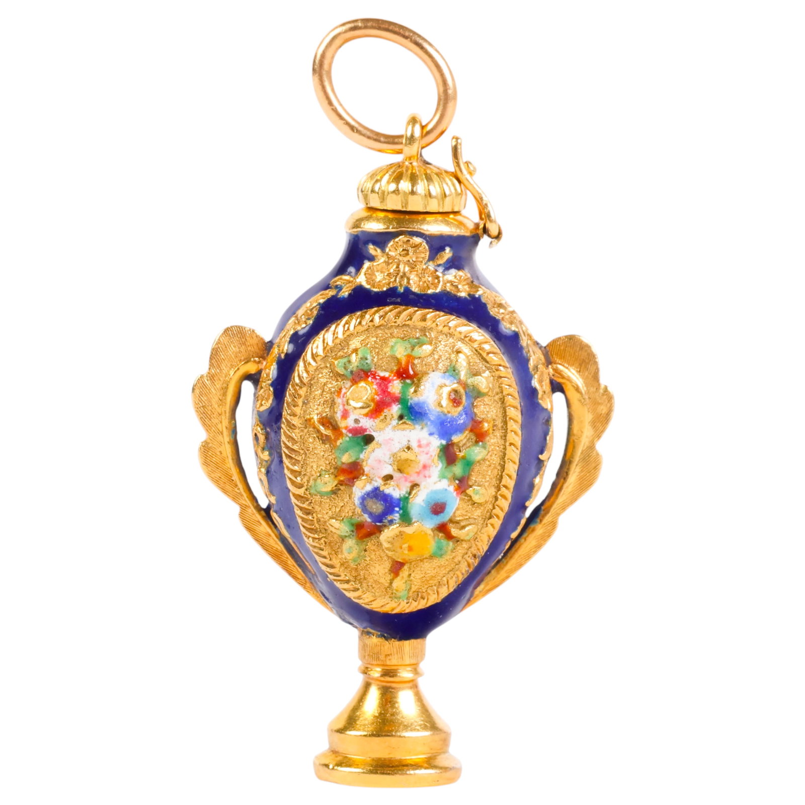 18k and 14k Gold and Enamel Perfume Bottle Pendant (1 of 6)