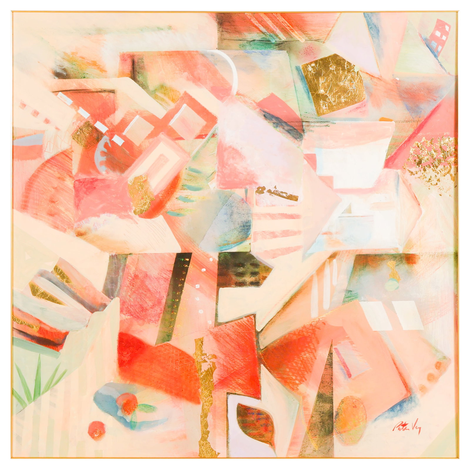Peter Vey b.1957 Abstract Geometric Oil Painting (1 of 7)