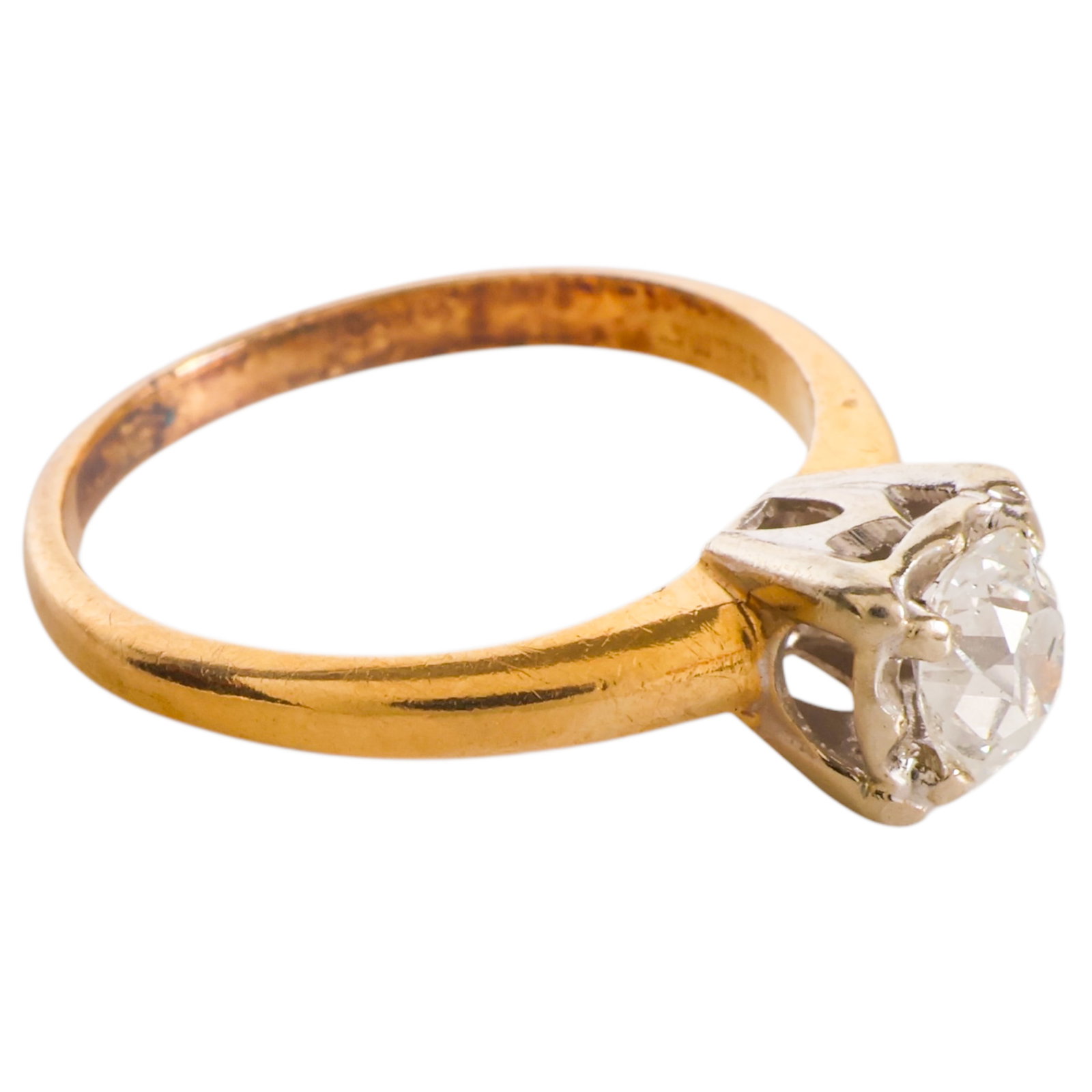 14k Gold Natural Old Mine Cut Diamond Ring Sz 4.75 (1 of 6)